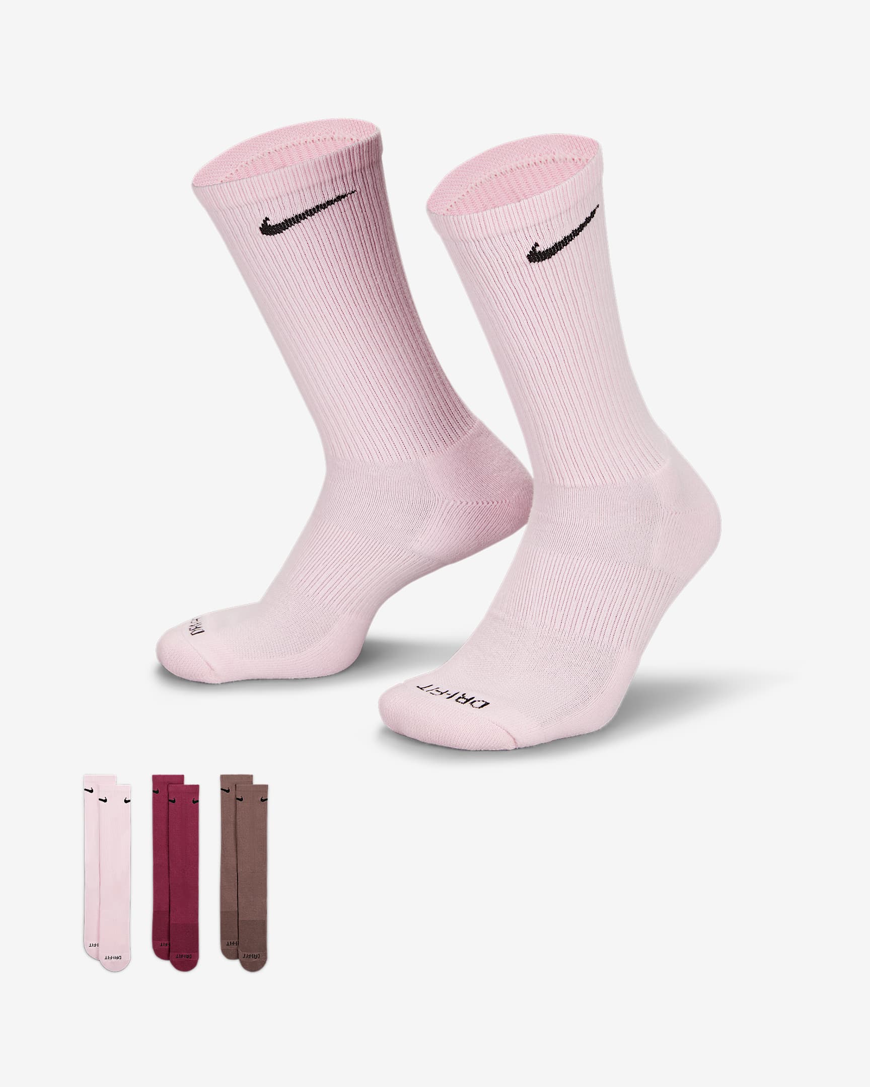 Nike Everyday Plus Cushioned Training Crew Socks (3 Pairs) - Multi-Color