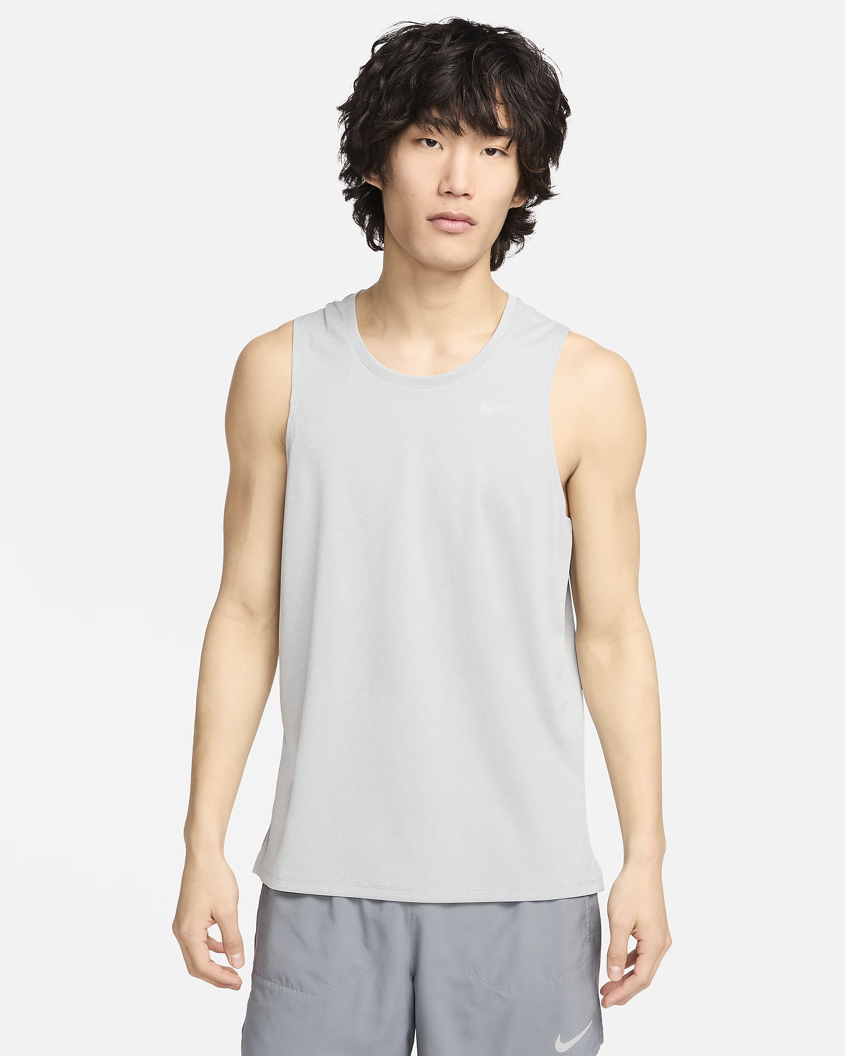 Nike Dri-FIT Miler Men's Running Tank - Grey Fog/Particle Grey/Heather