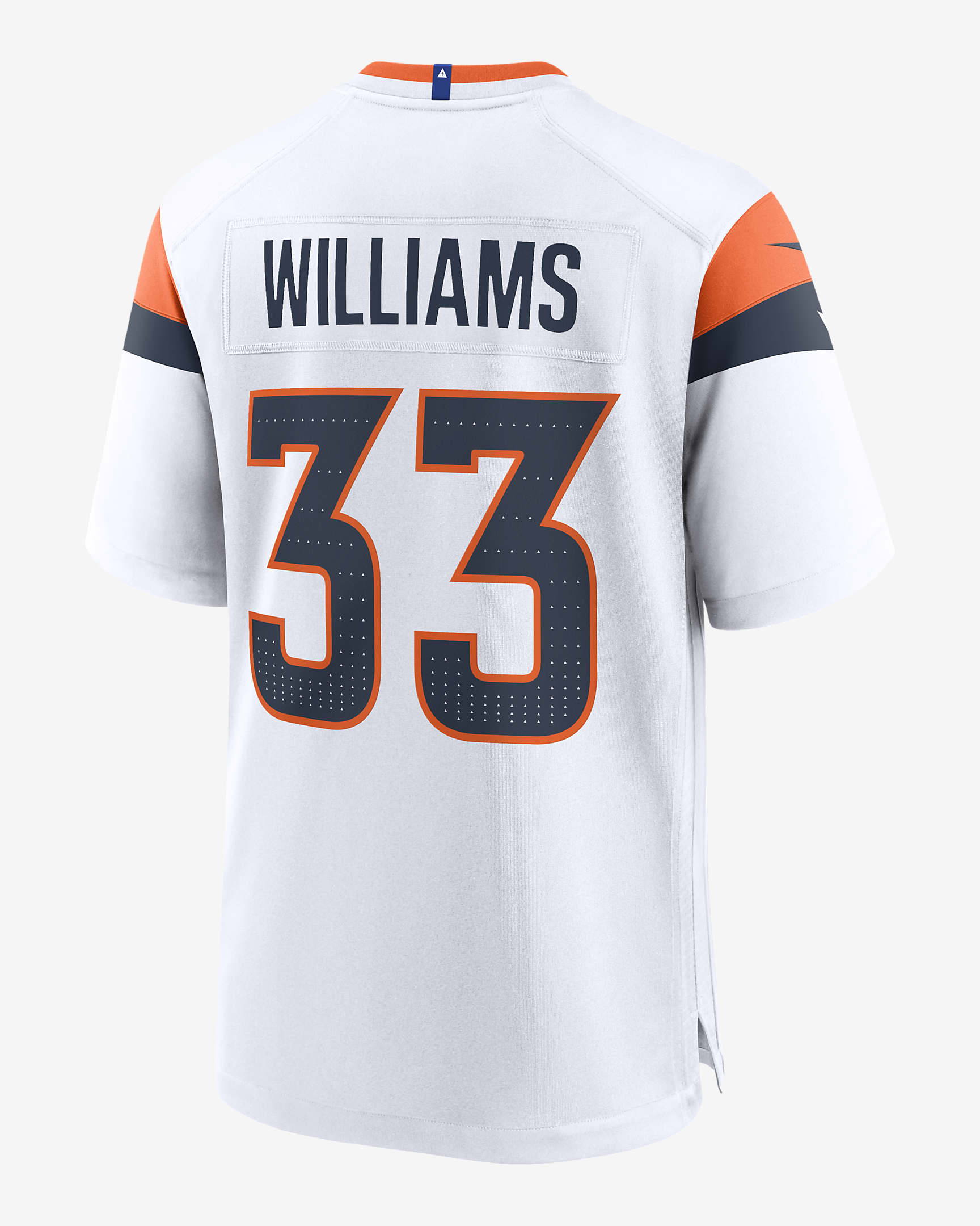 Jersey de fútbol americano Nike de la NFL Game para hombre Javonte Williams Denver Broncos - Blanco