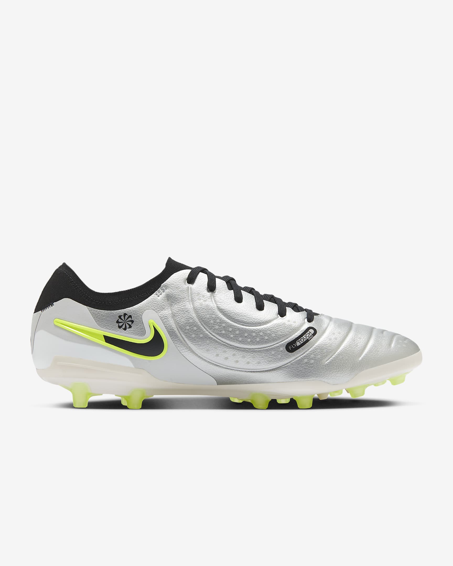 Scarpa da calcio a taglio basso per erba artificiale Nike Tiempo Legend 10 Pro - Argento metallizzato/Volt/Nero