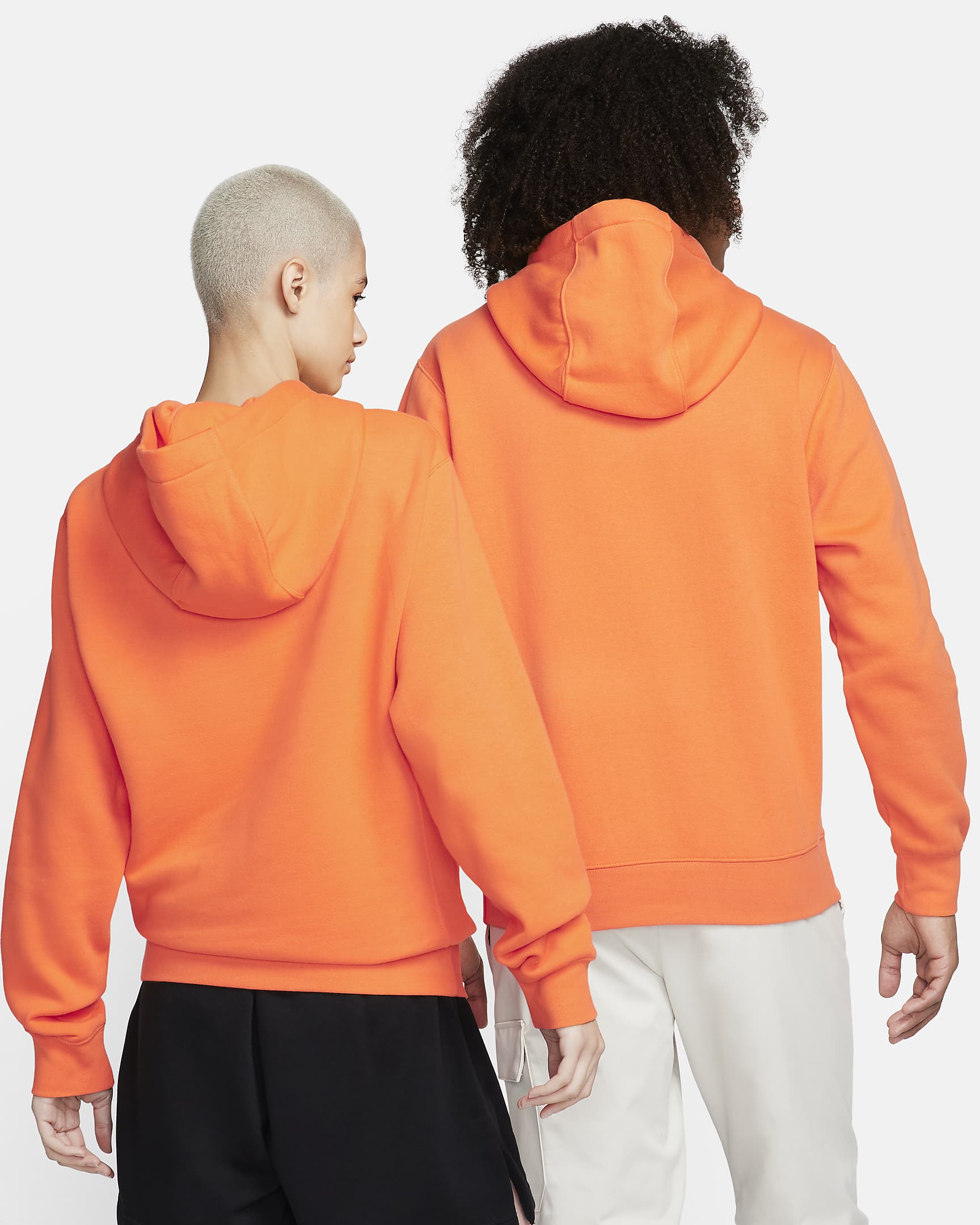 Nike Sportswear Club Fleece Pullover Hoodie - Bright Mandarin/Bright Mandarin/White