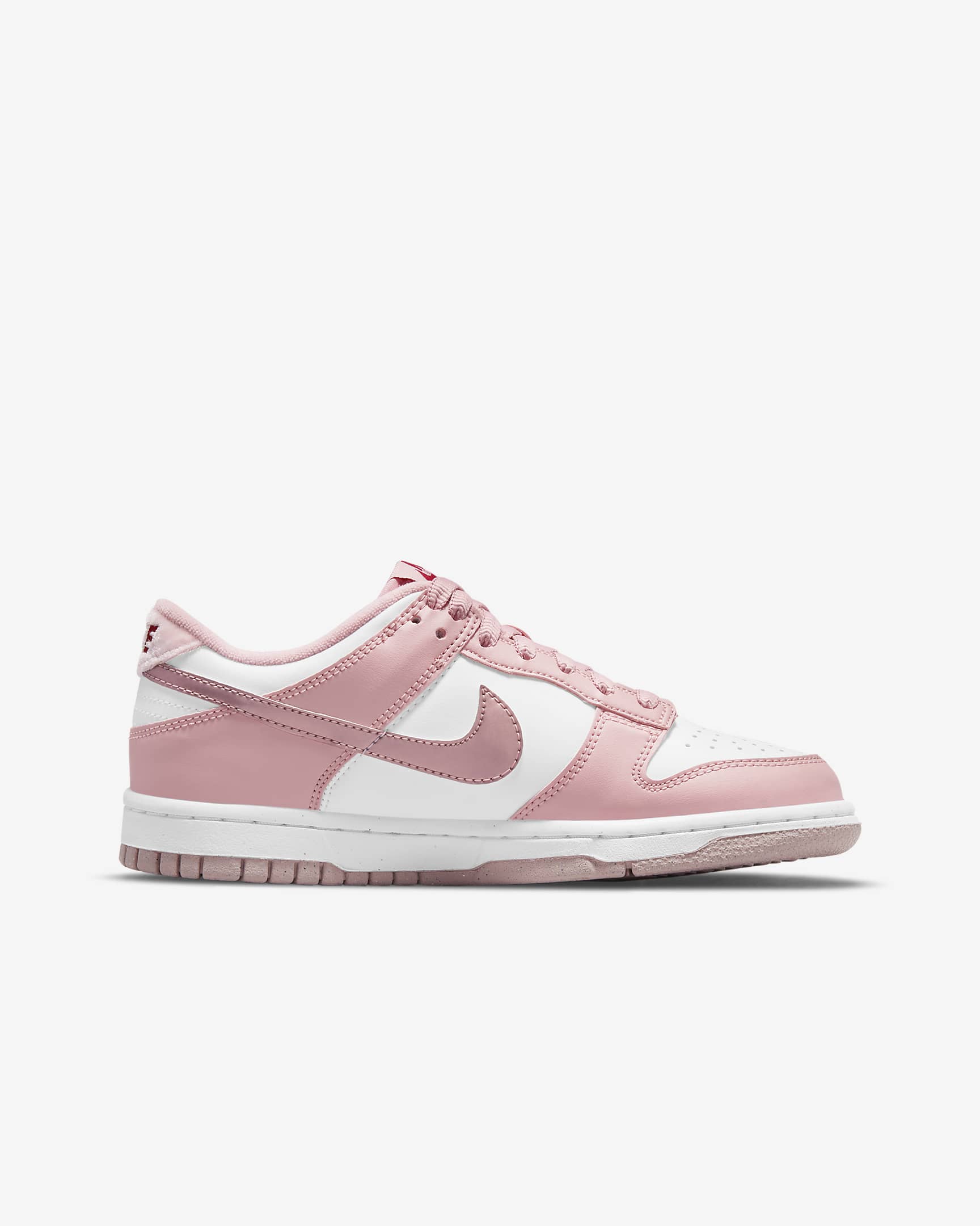 Nike Dunk Low-sko til større børn - Pink Glaze/hvid/Pomegranate/Pink Glaze