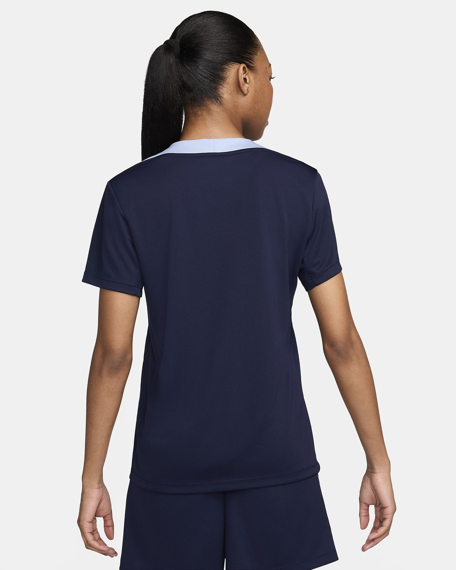 FFF Strike Nike Dri-FIT knit voetbaltop met korte mouwen voor dames - Blackened Blue/Cobalt Bliss/Cobalt Bliss