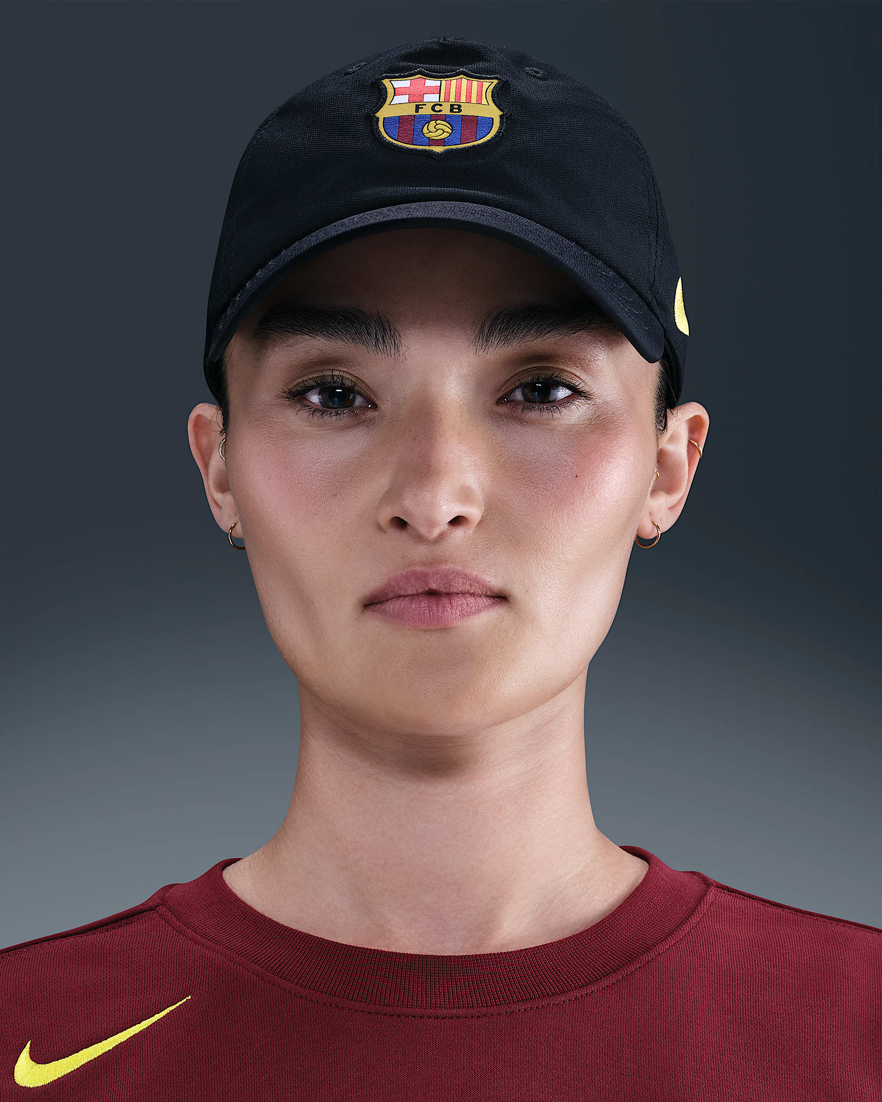 Keps Barcelona 2025/2026 Nike Club US CB L - Svart/Amarillo