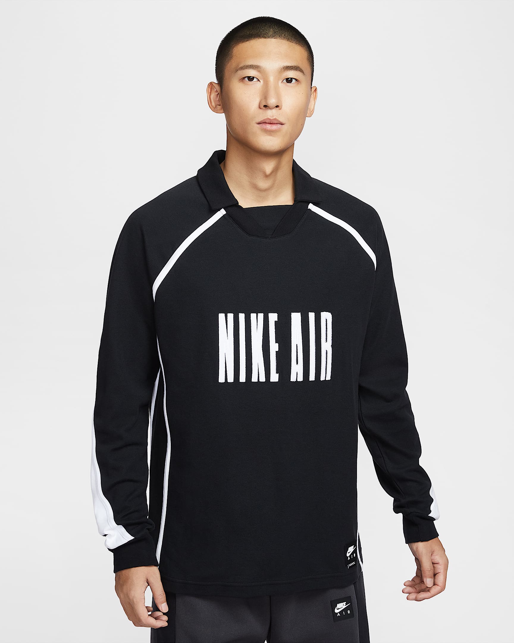 Nike Air Men's Long-Sleeve Football Top - Black/White/White
