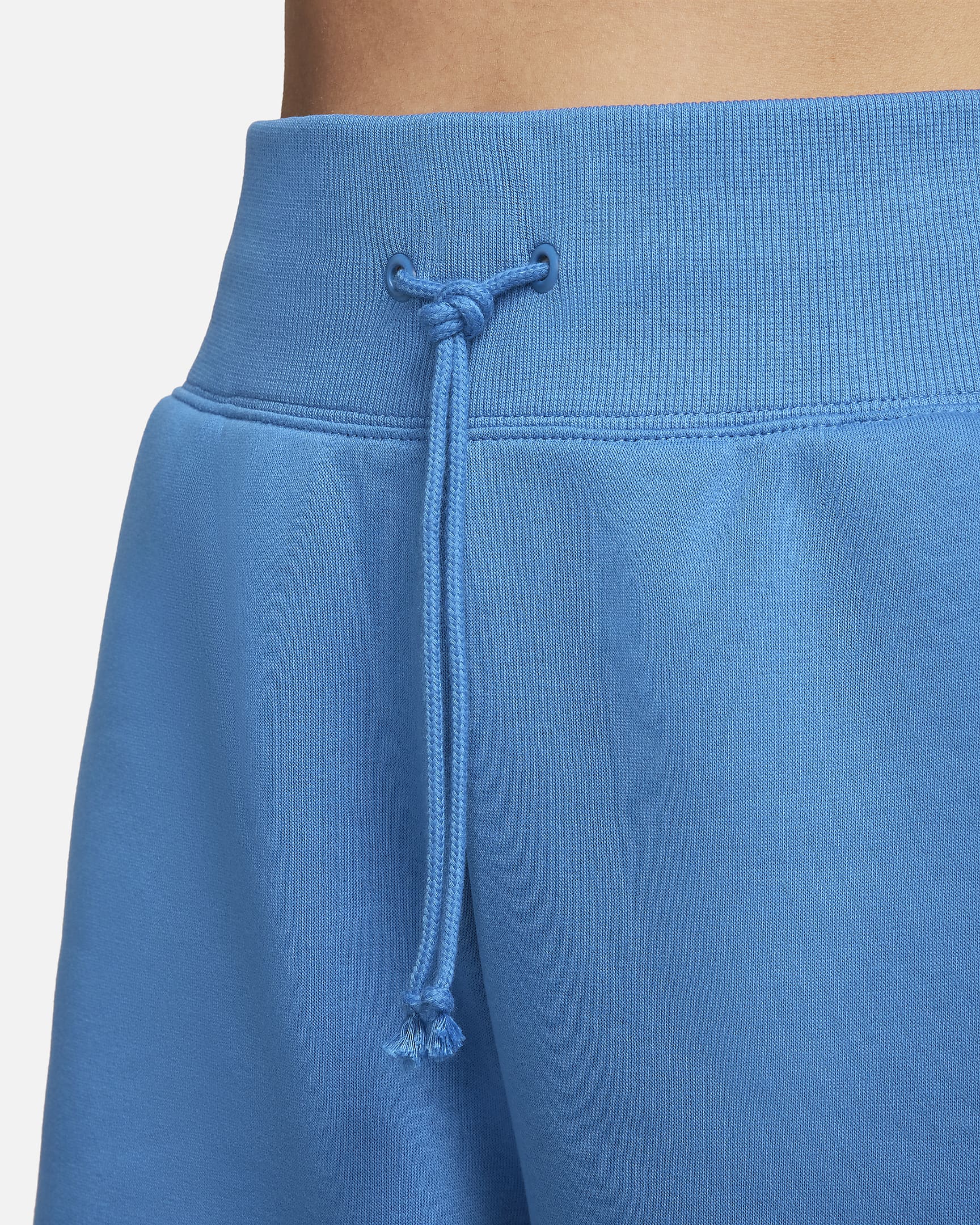 Nike Sportswear Phoenix Fleece verkürzte Trainingshose mit hohem Taillenbund für Damen - Star Blue/Sail