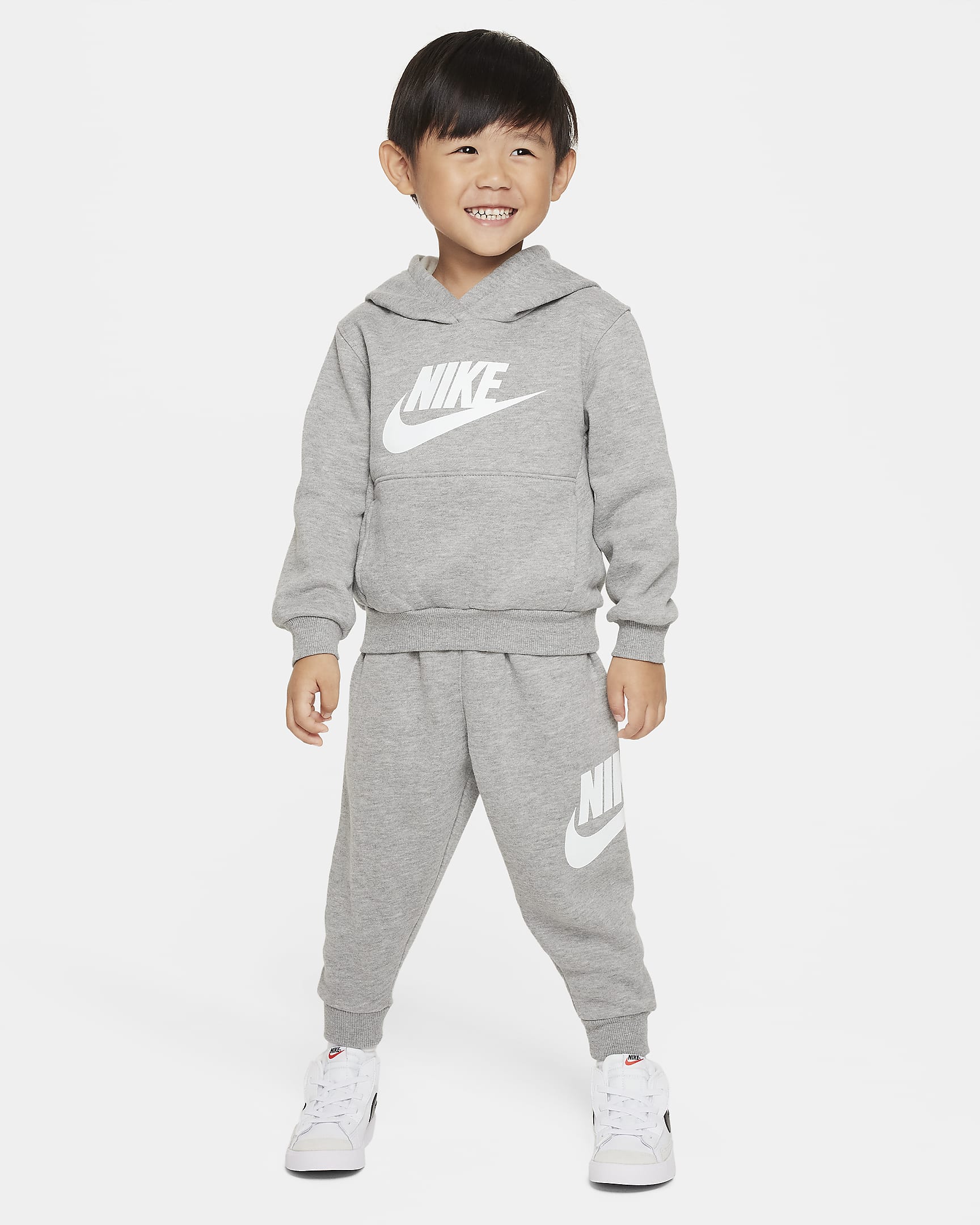 Nike Sportswear Club Fleece Toddler Hoodie Set - Dark Grey Heather