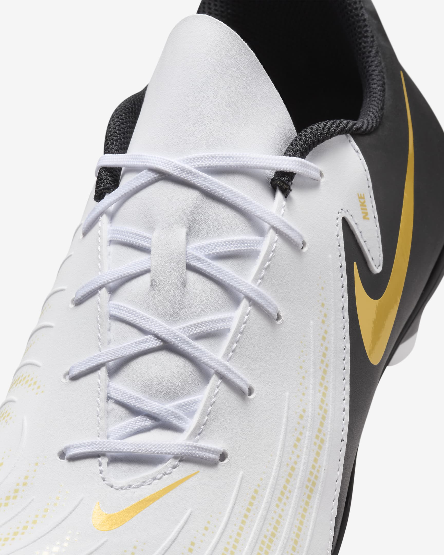 Nike Phantom GX 2 Club MG Low-Top Football Boot - White/Metallic Gold Coin/Black