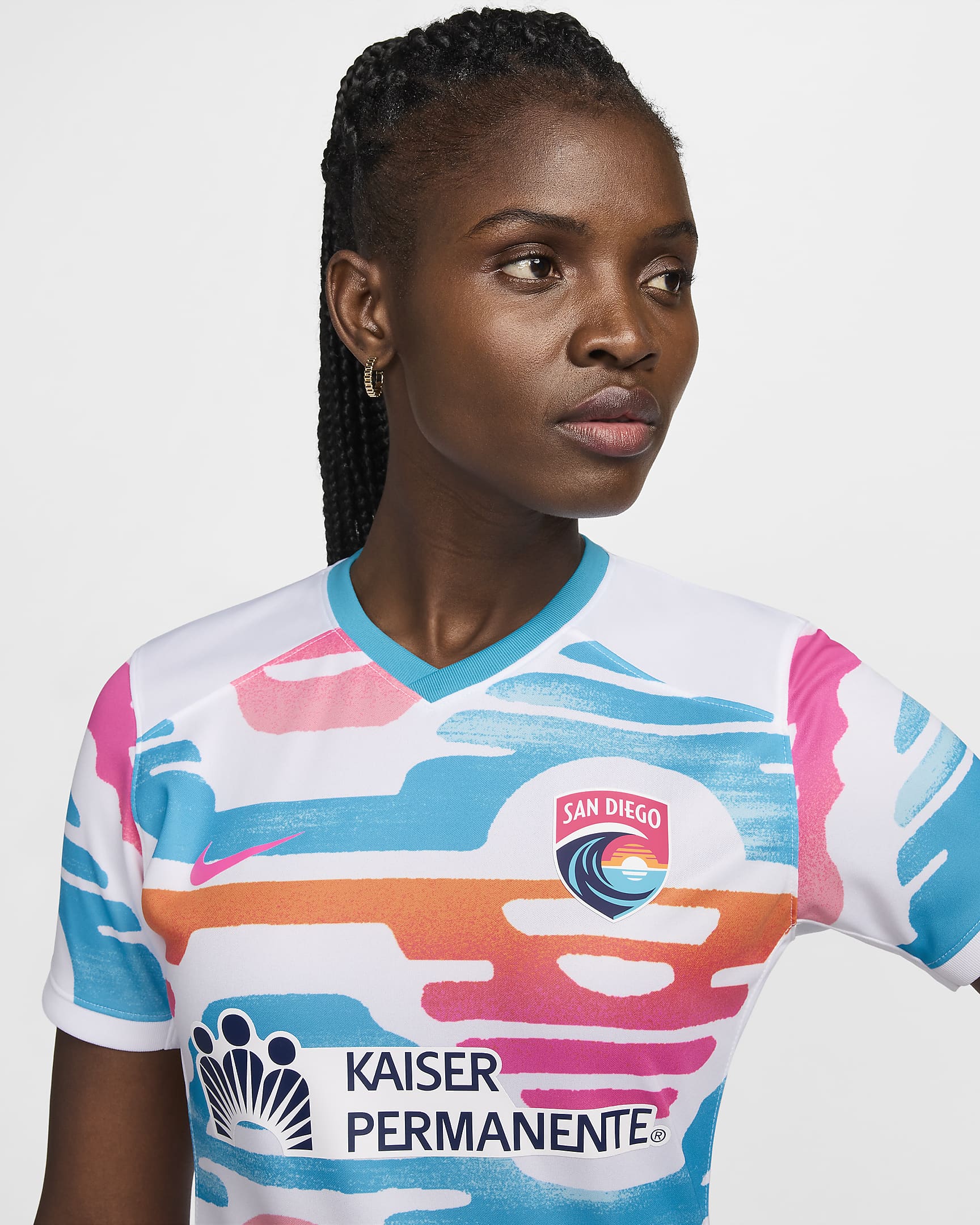 Jersey Nike Dri-FIT de la NWSL replica del San Diego Wave FC local 2024 Stadium para mujer - Blanco