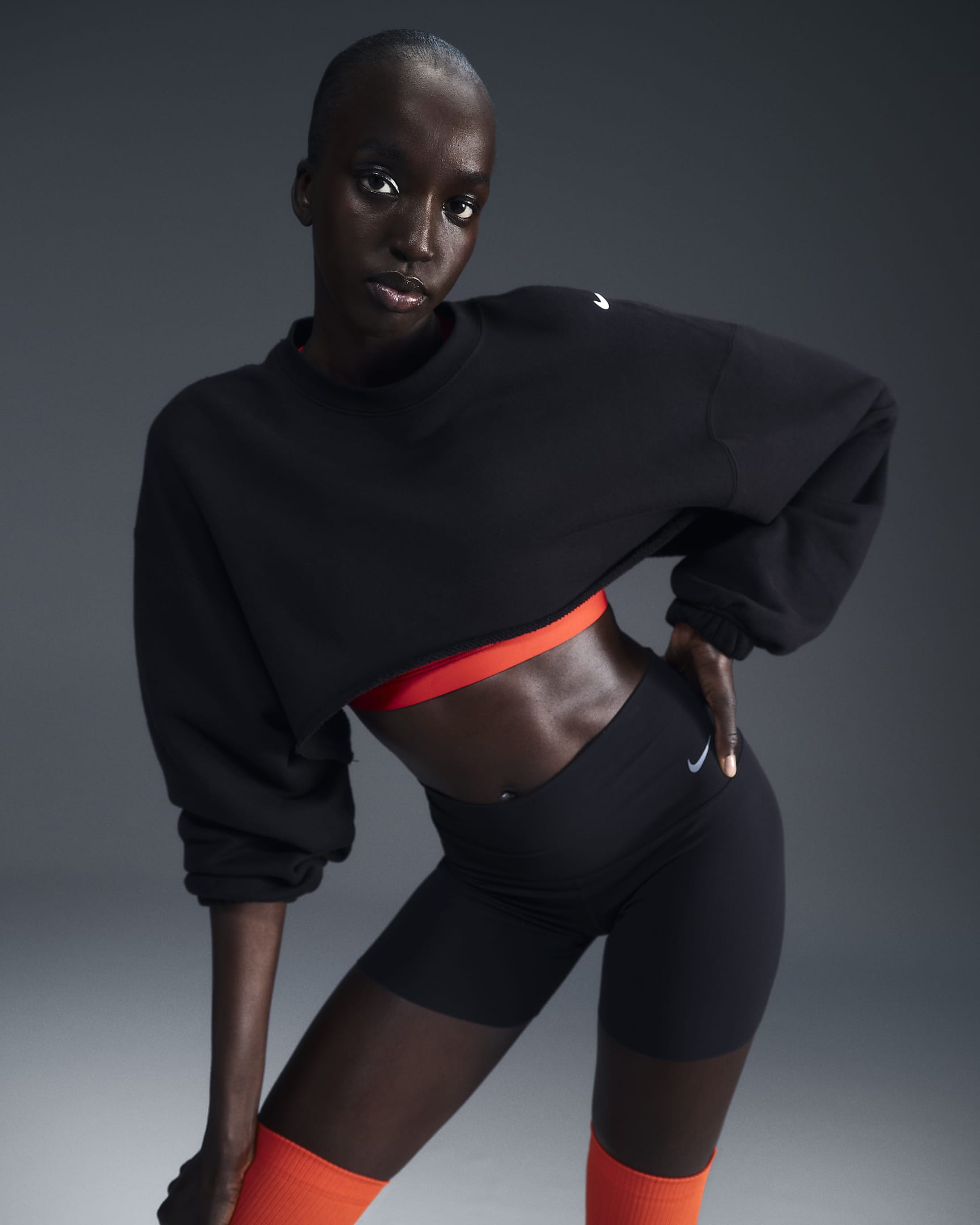 Bolero oversize in French Terry con cappuccio Nike Sportswear – Donna - Nero/Sail