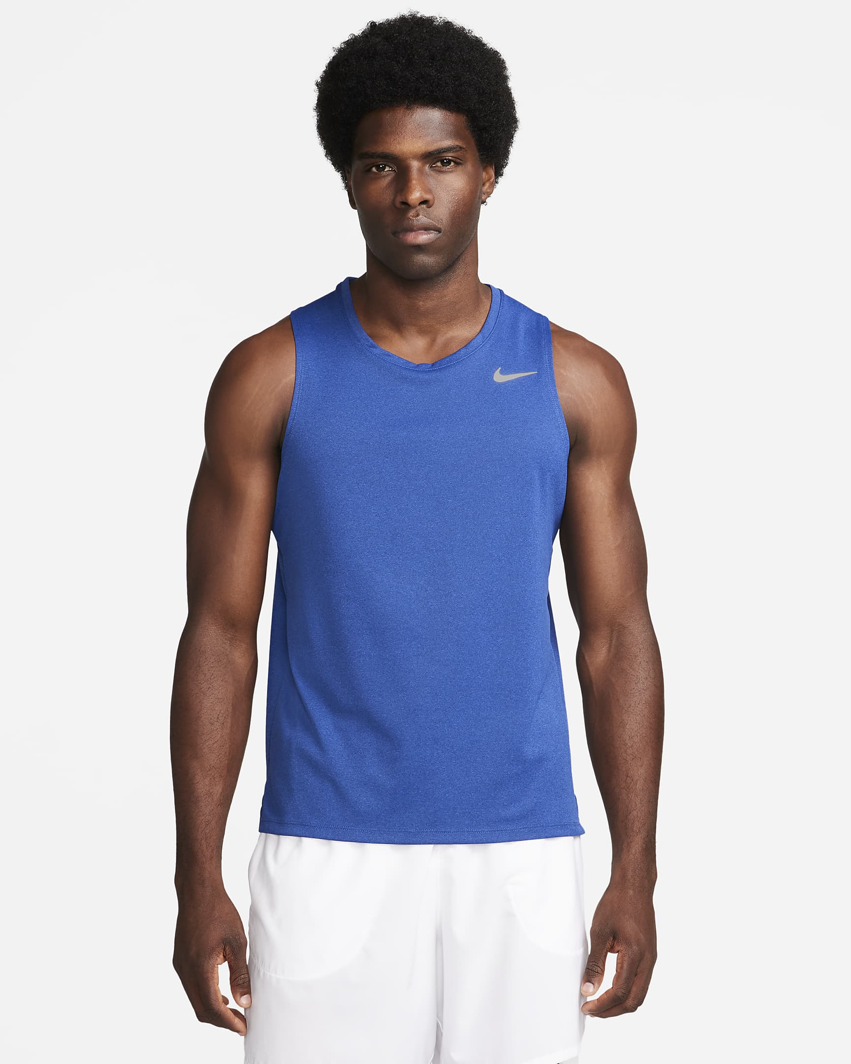 Nike Miler Men's Dri-FIT Running Tank - Game Royal/Midnight Navy/Heather