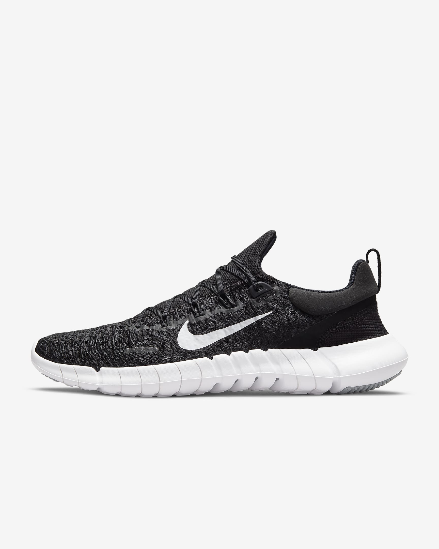 Nike Free Run 5.0 Men's Road Running Shoes - Black/Dark Smoke Grey/White