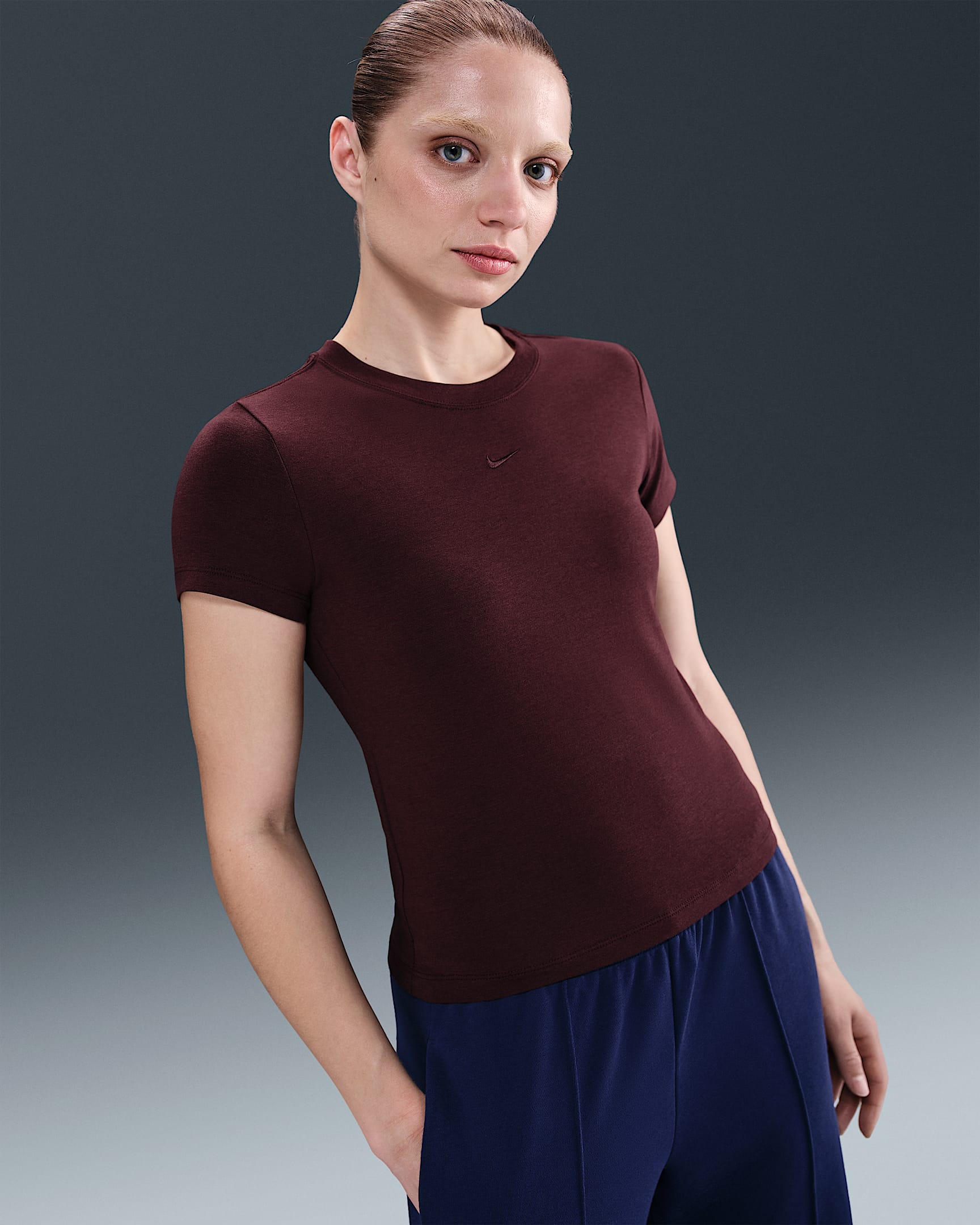 Nike Sportswear Chill Knit Women's T-Shirt - Burgundy Crush