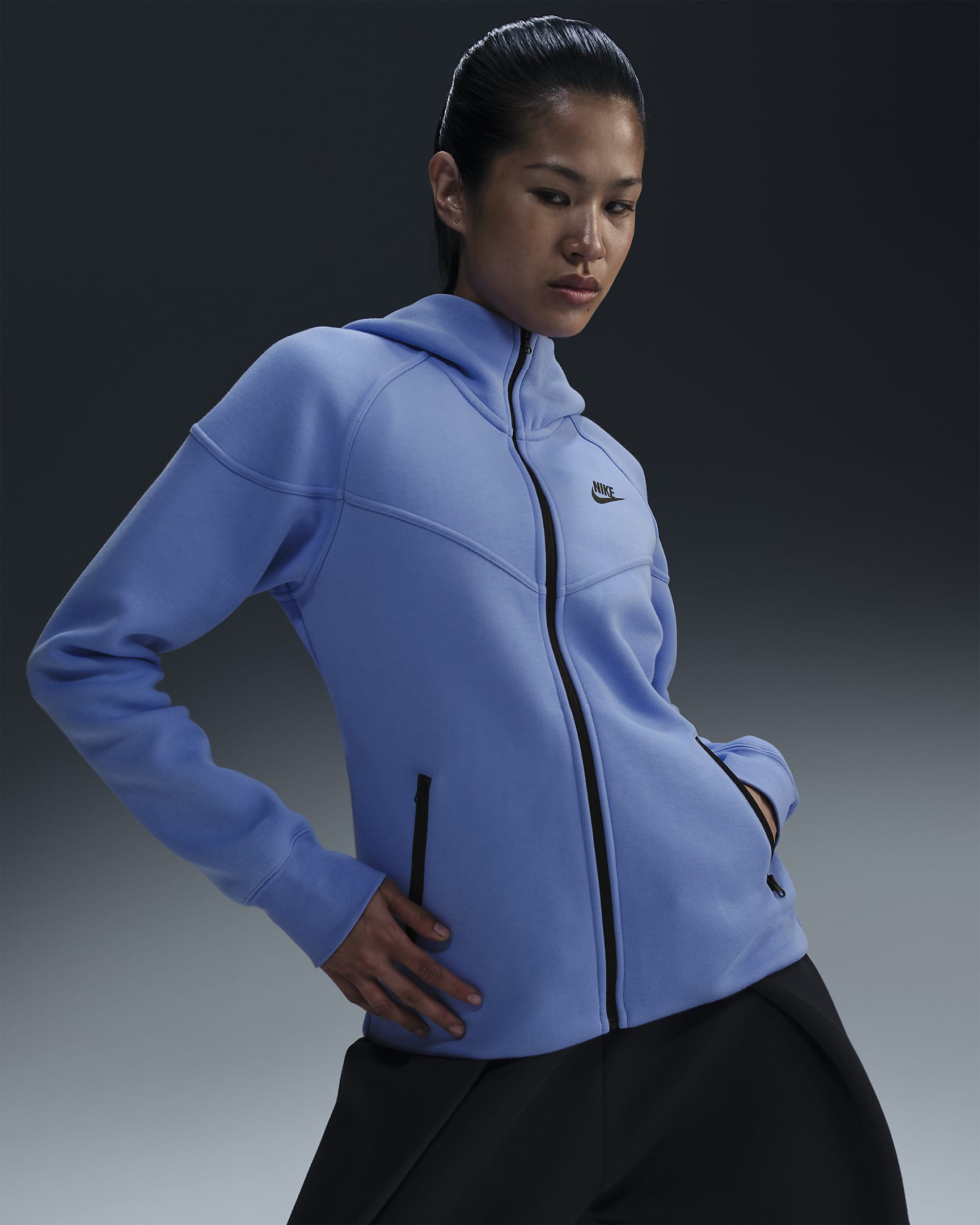 Nike Sportswear Tech Fleece Windrunner Women's Full-Zip Hoodie - Royal Pulse/Black