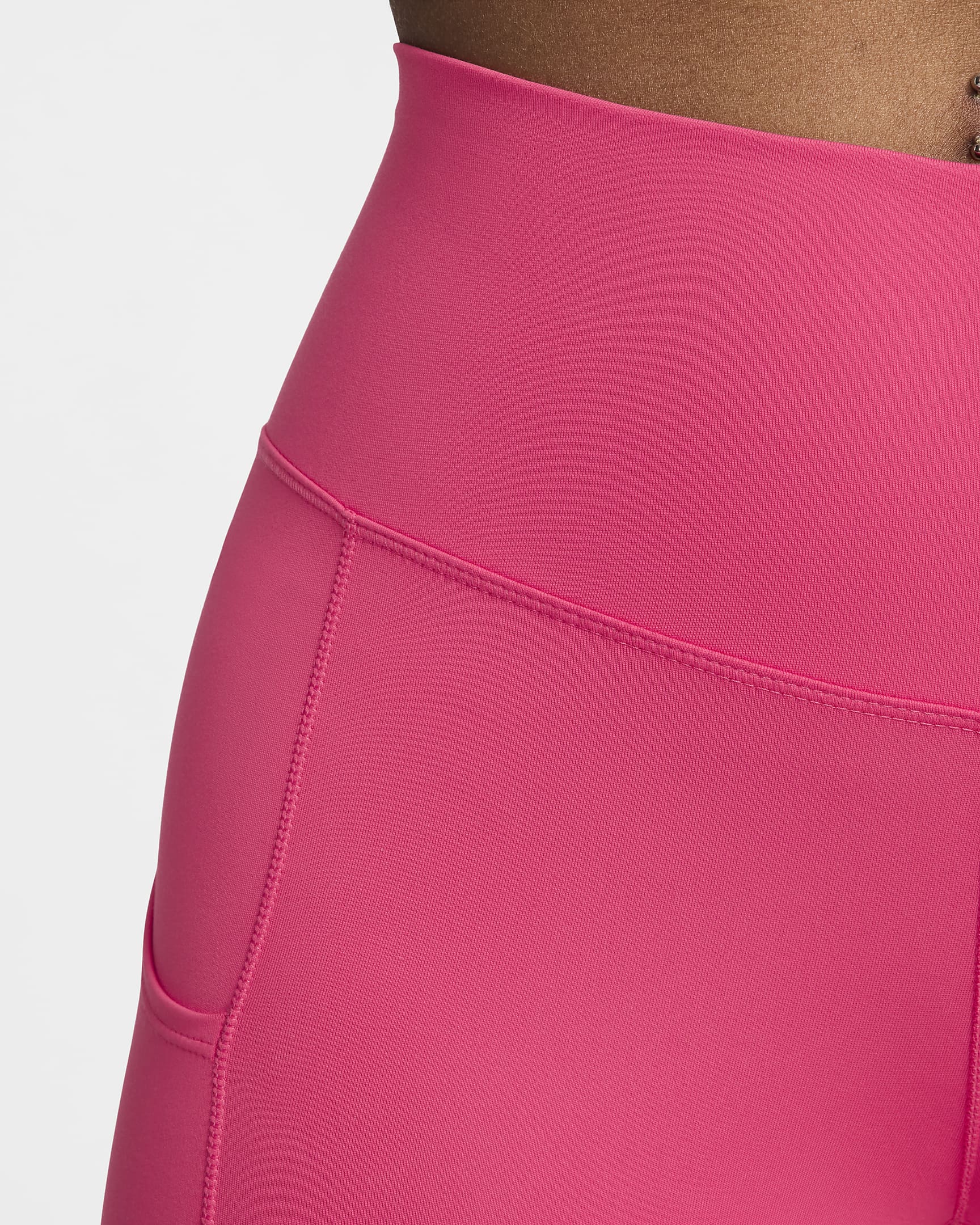 Leggings tiro alto de 7/8 con bolsillos para mujer Nike One - Rosa margarita/Negro