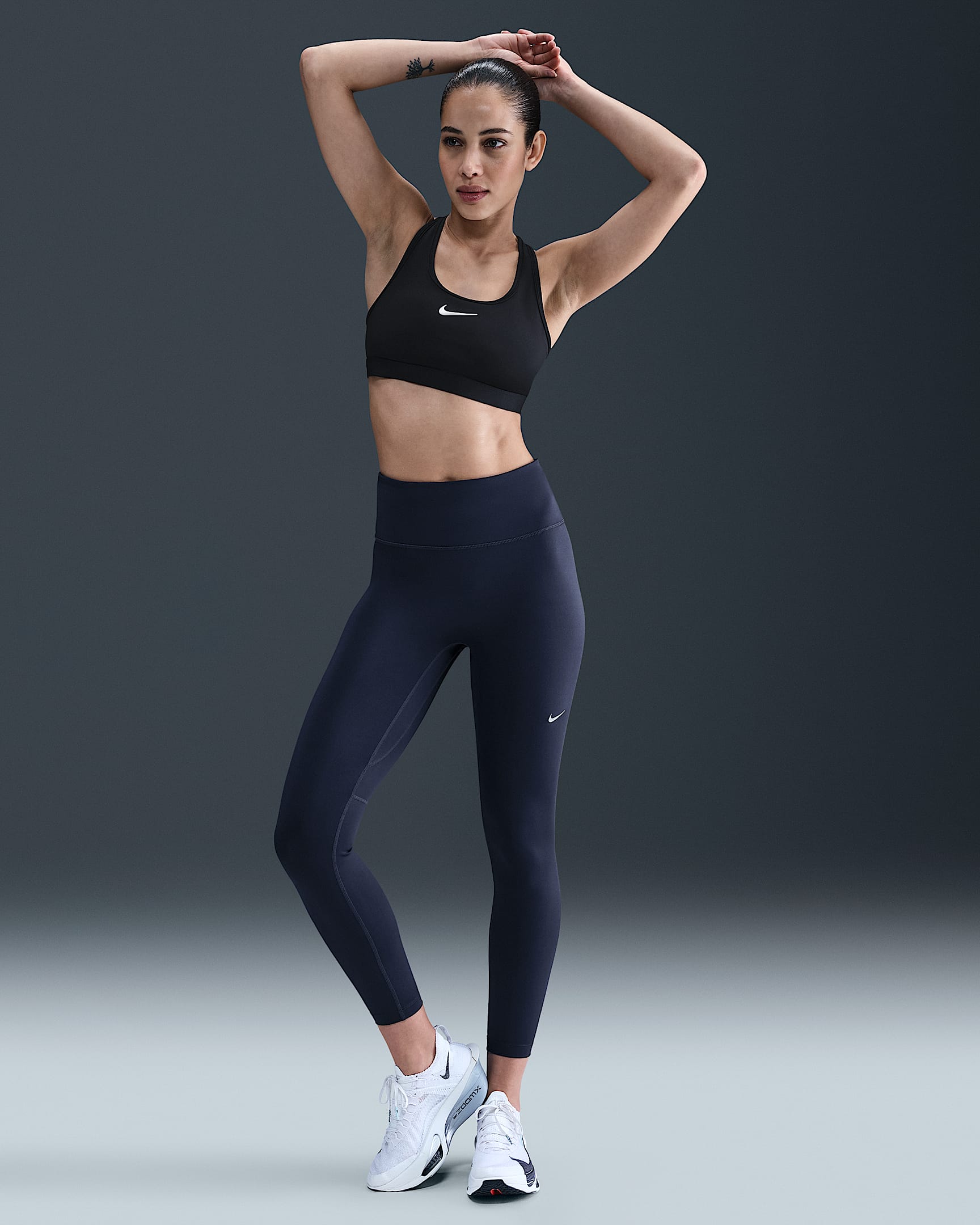 Nike Tempo Lauf-Leggings mit 7/8-Länge und hohem Bund (Damen) - Midnight Navy
