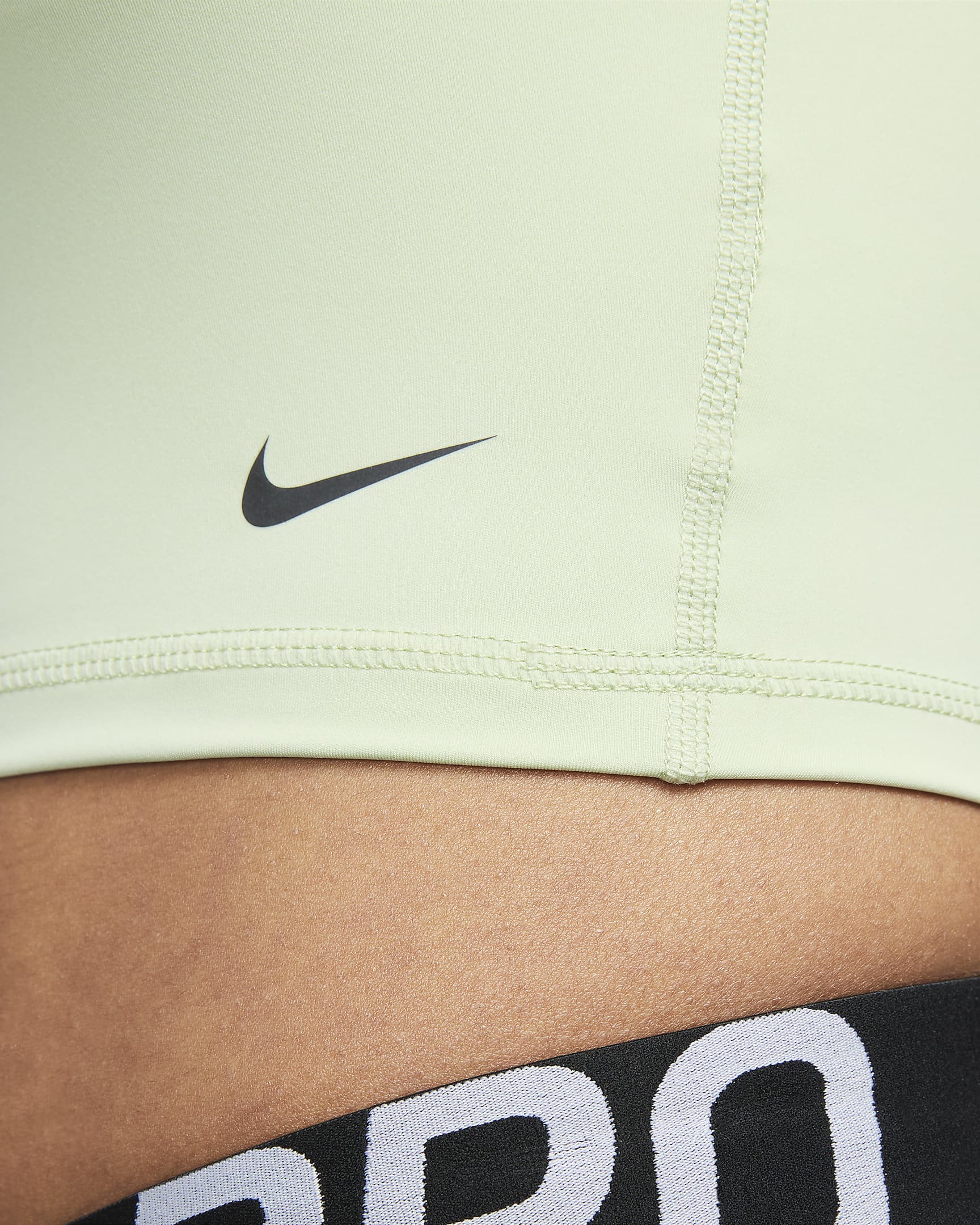 Nike Pro Dri-FIT Kurztanktop für Damen - Honeydew/Schwarz