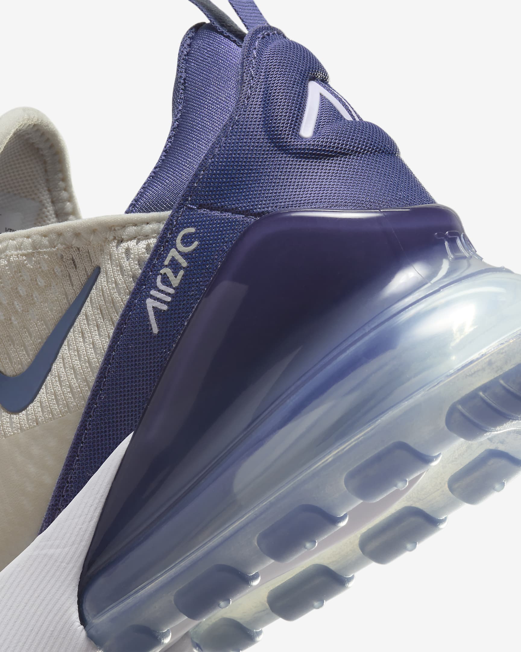 Nike Air Max 270 女鞋 - Light Bone/白色/Metallic Silver/Diffused Blue