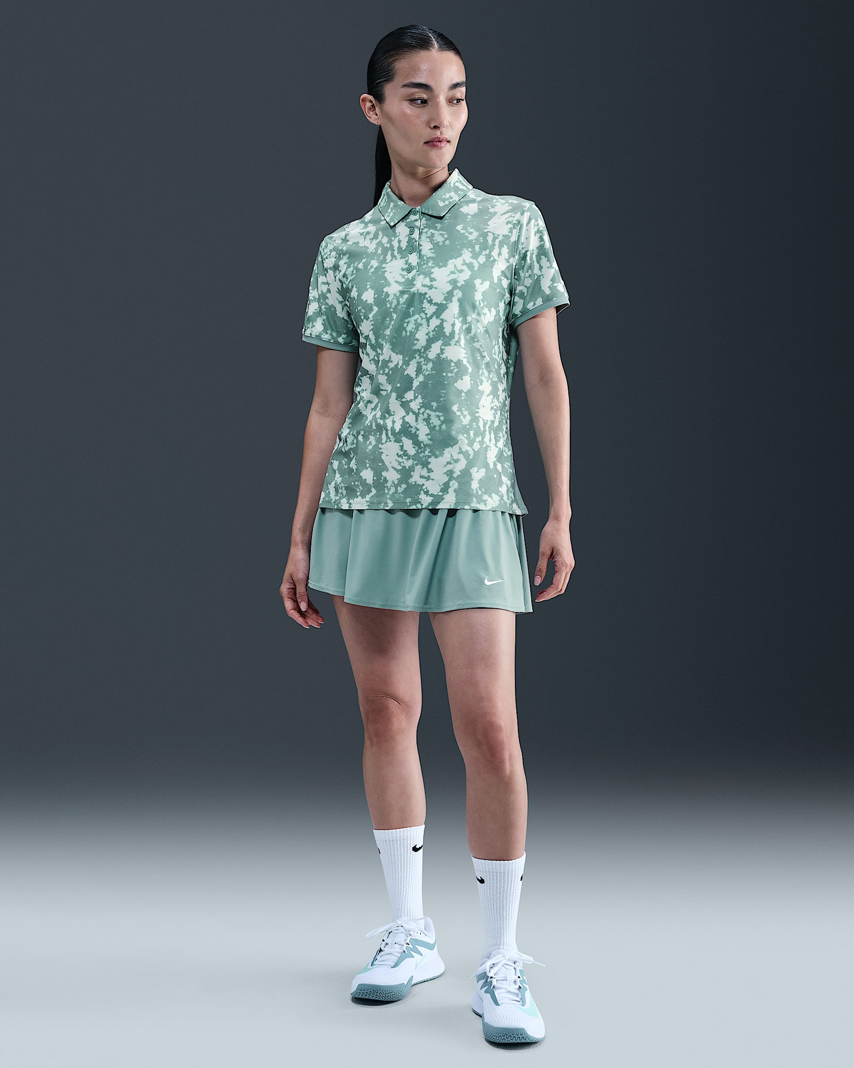 Nike Victory 女款 Dri-FIT 荷葉邊網球裙 - Cannon/白色