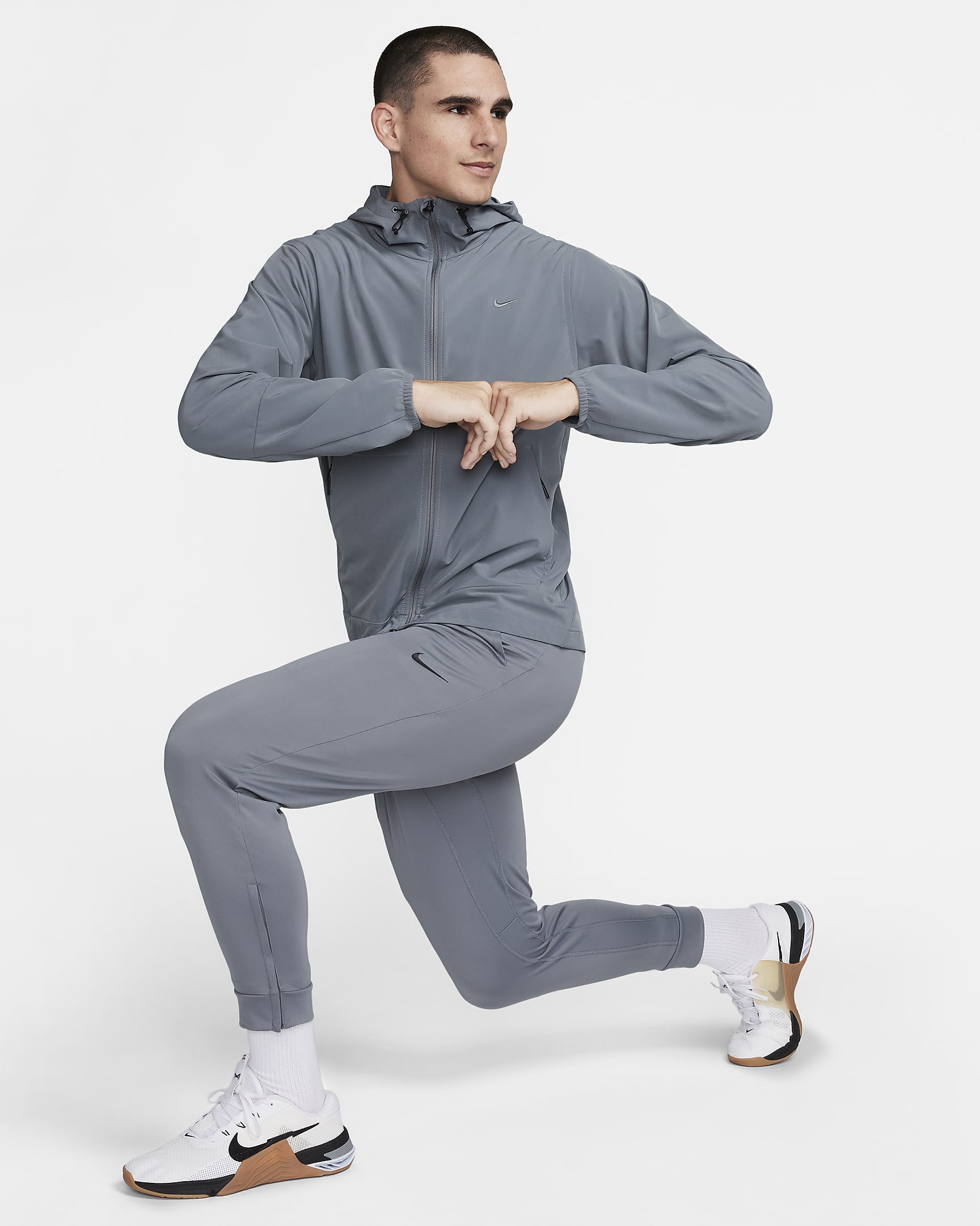 Giacca versatile idrorepellente con cappuccio Nike Unlimited – Uomo - Smoke Grey/Nero/Smoke Grey