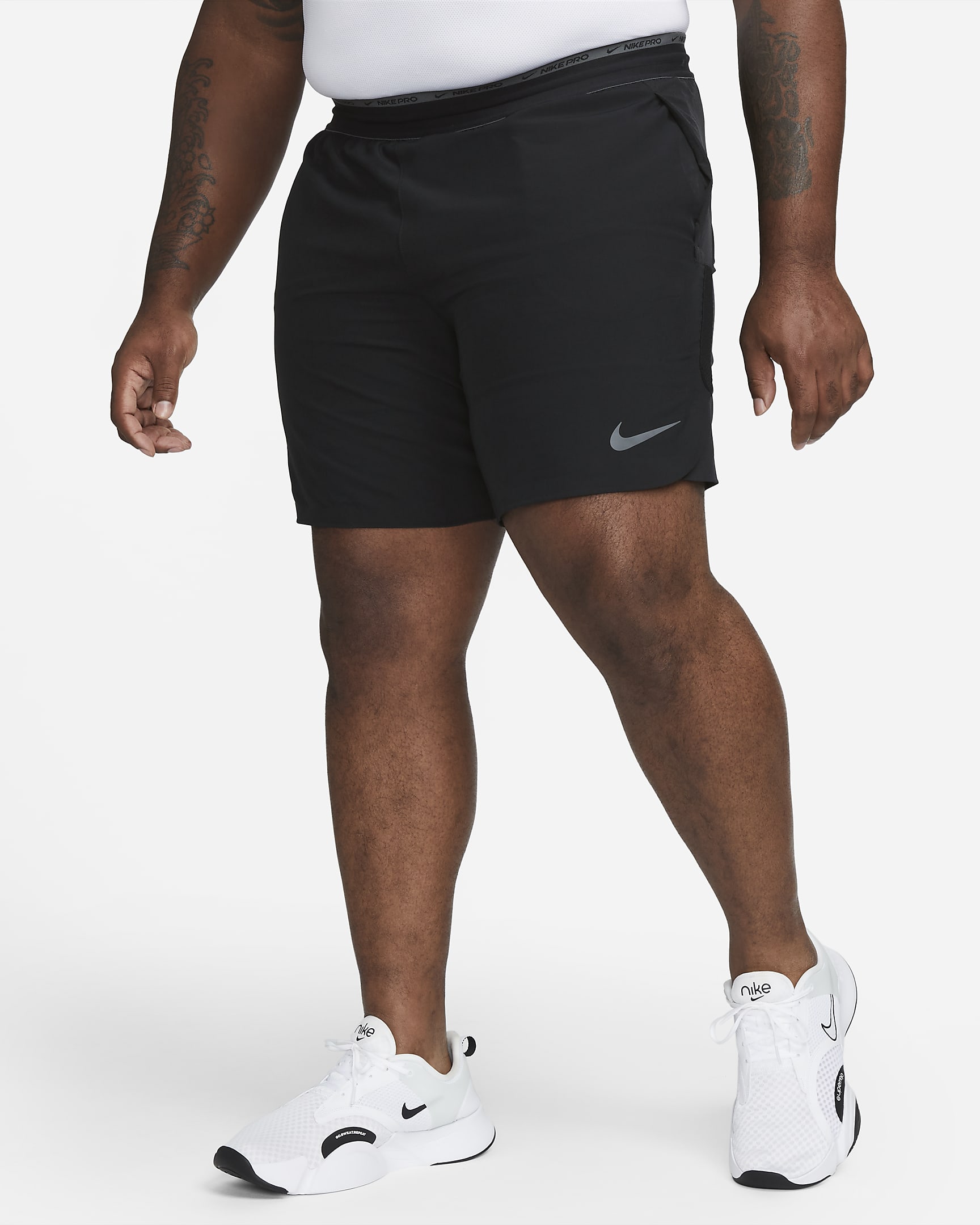 Nike Dri-FIT Flex Rep Pro Collection Pantalón corto de entrenamiento sin forro de 20 cm - Hombre - Negro/Iron Grey