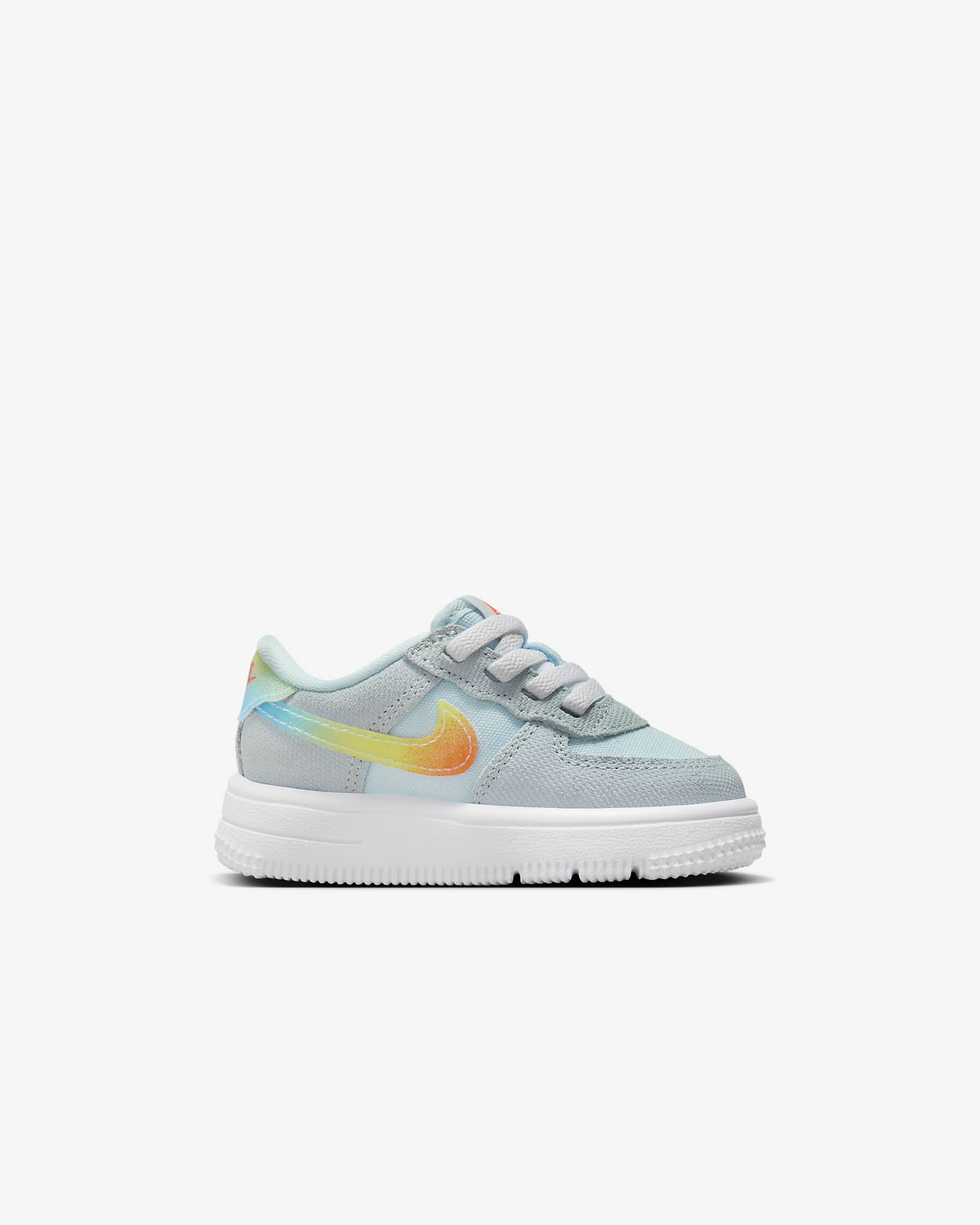 Nike Force 1 Low EasyOn-sko til babyer/småbørn - Glacier Blue/Light Lemon Twist/Aquarius Blue/Total Orange