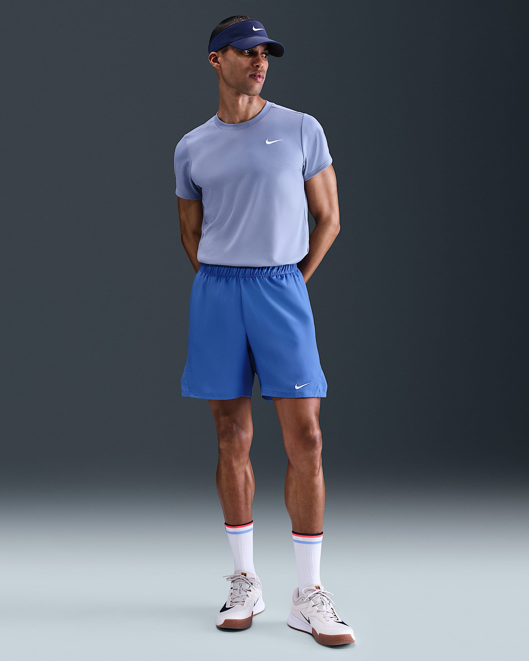 NikeCourt Victory Men's Dri-FIT 7" Tennis Shorts - Comet Blue/White