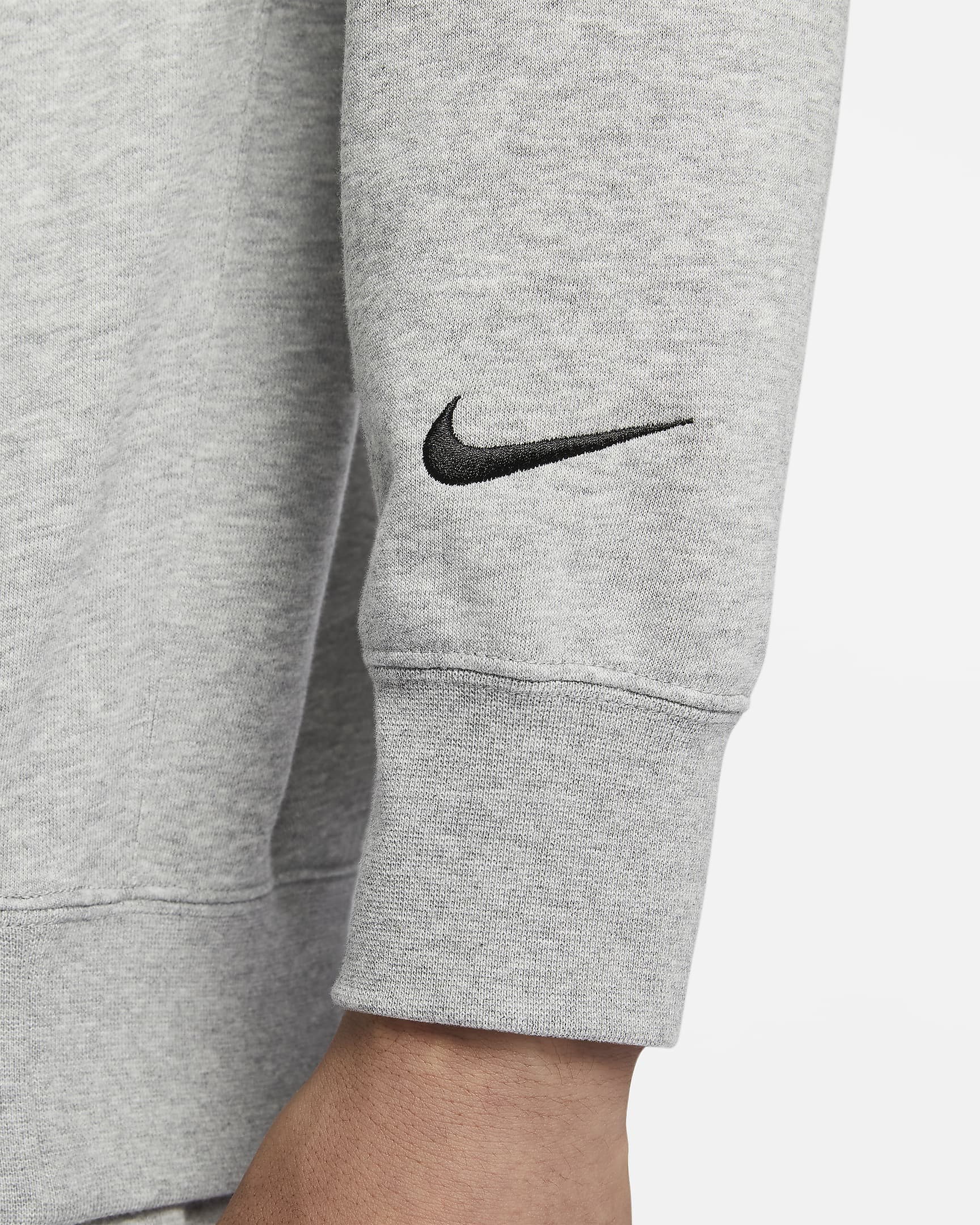 Nike Sportswear Men's French Terry Crew-Neck Sweatshirt - Dark Grey Heather/Black