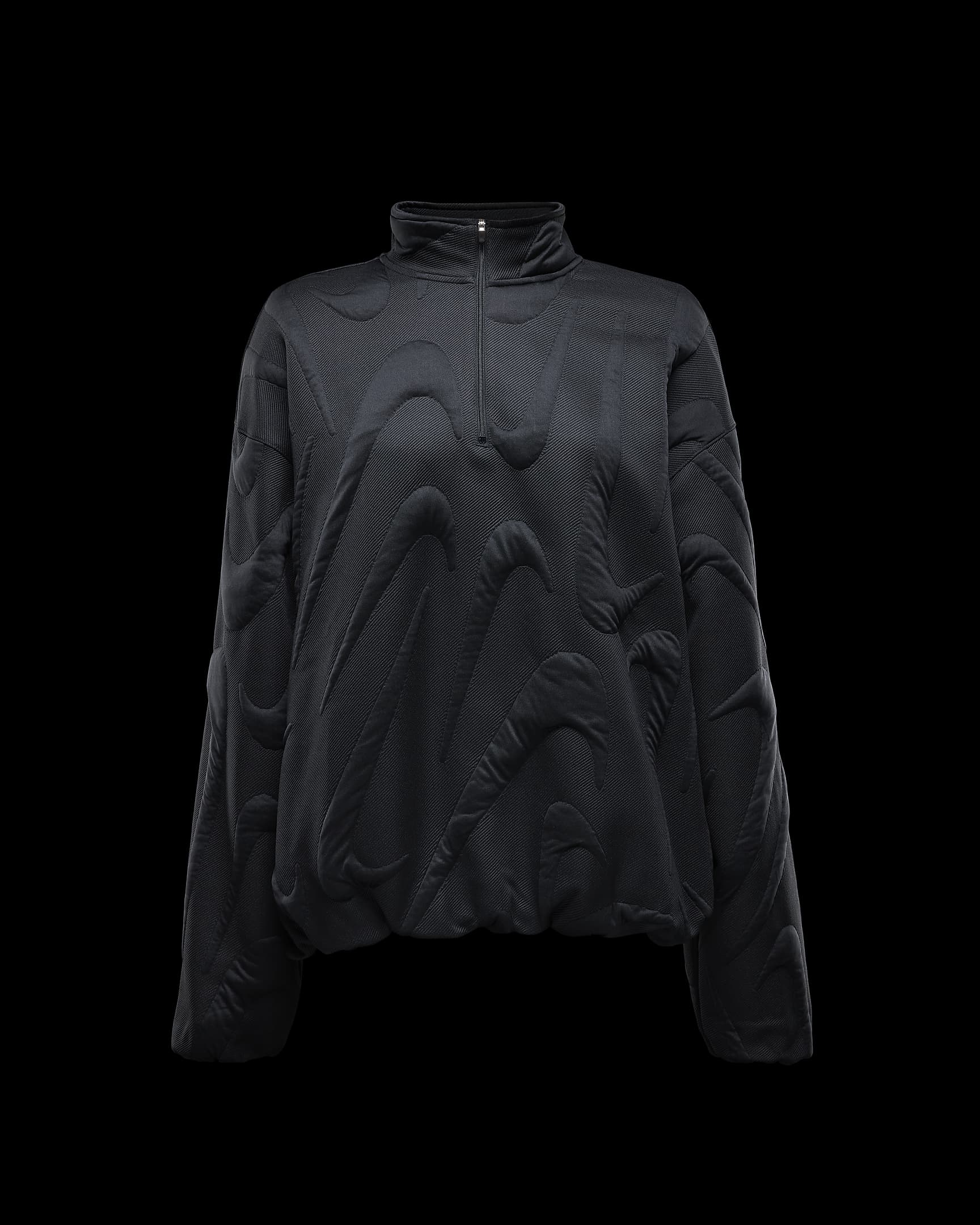 Nike Sportswear Collection Women's Oversized Cosy 1/4-Zip Logo Sweatshirt - Black/Anthracite