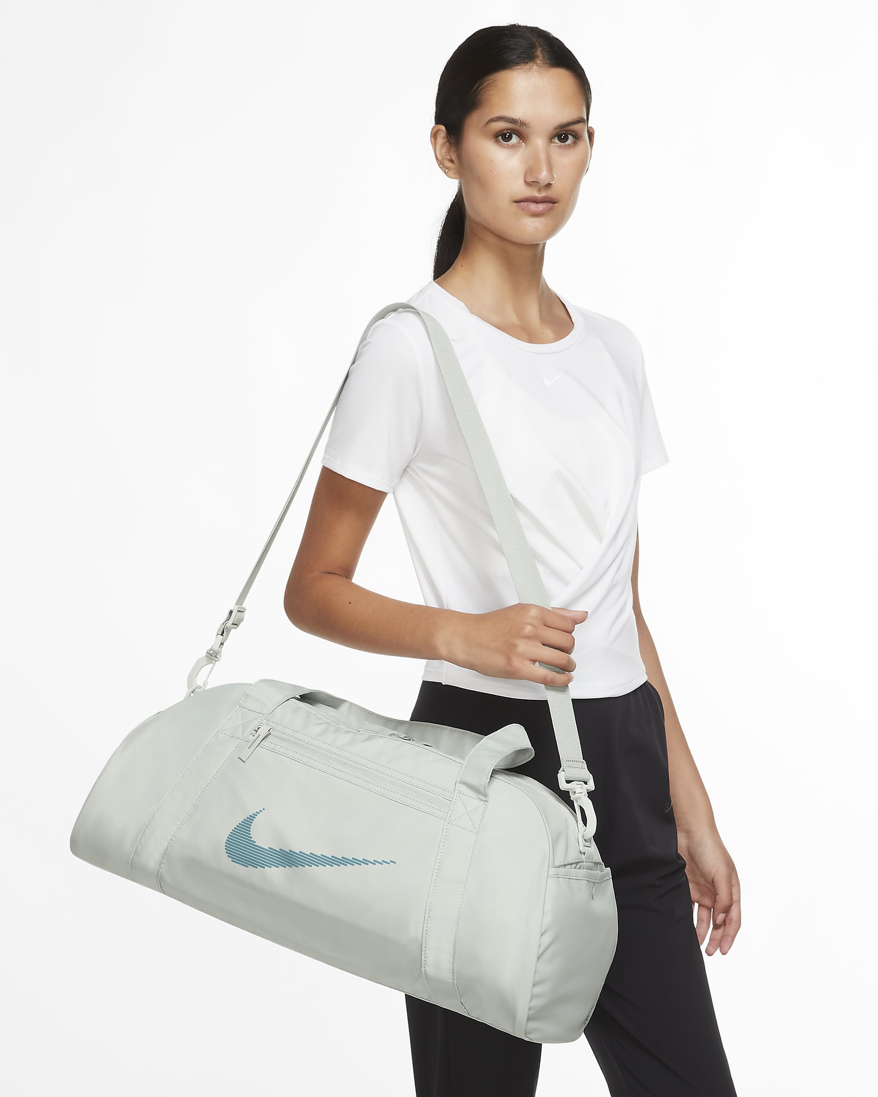 Nike Gym Club Duffel Bag (24L) - Light Silver/Light Silver/Mineral Teal