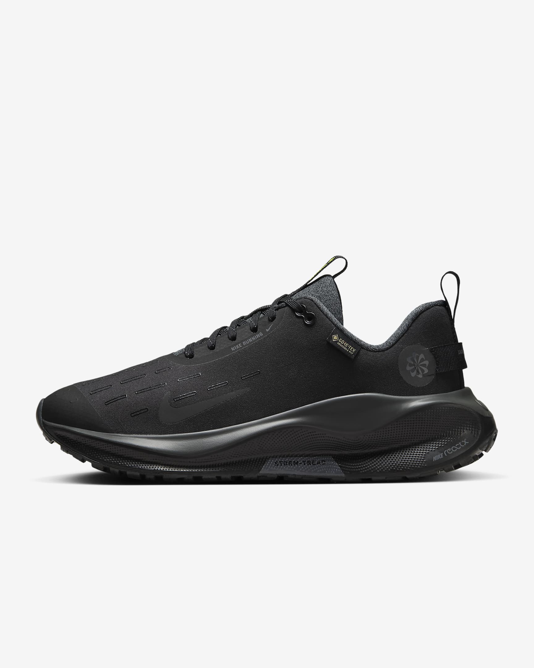 Tenis de correr en pavimento impermeable para mujer Nike InfinityRN 4 GORE-TEX - Negro/Volt/Gris oscuro/Antracita