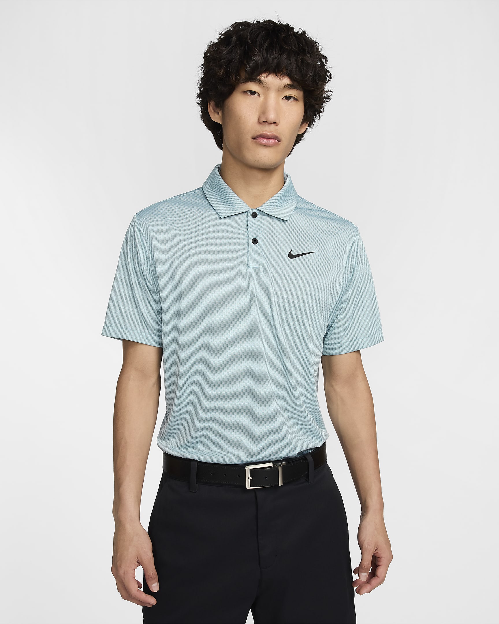 Nike Tour Men's Dri-FIT Golf Polo - Denim Turquoise/Coconut Milk/Bicoastal/Black