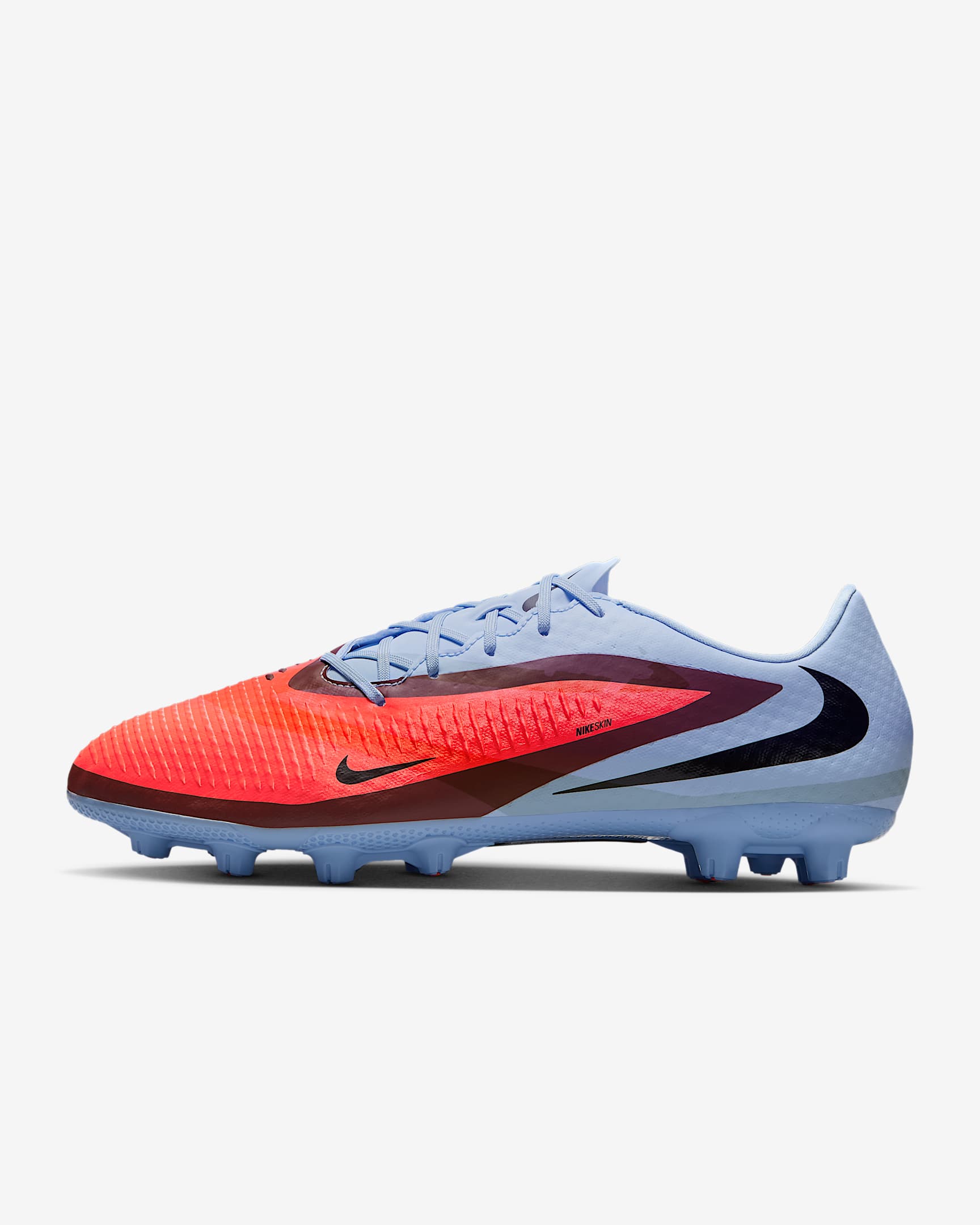 Tacos de fútbol para terreno duro Nike Phantom 6 Low Academy - Tinte royal/Negro/Carmesí brillante