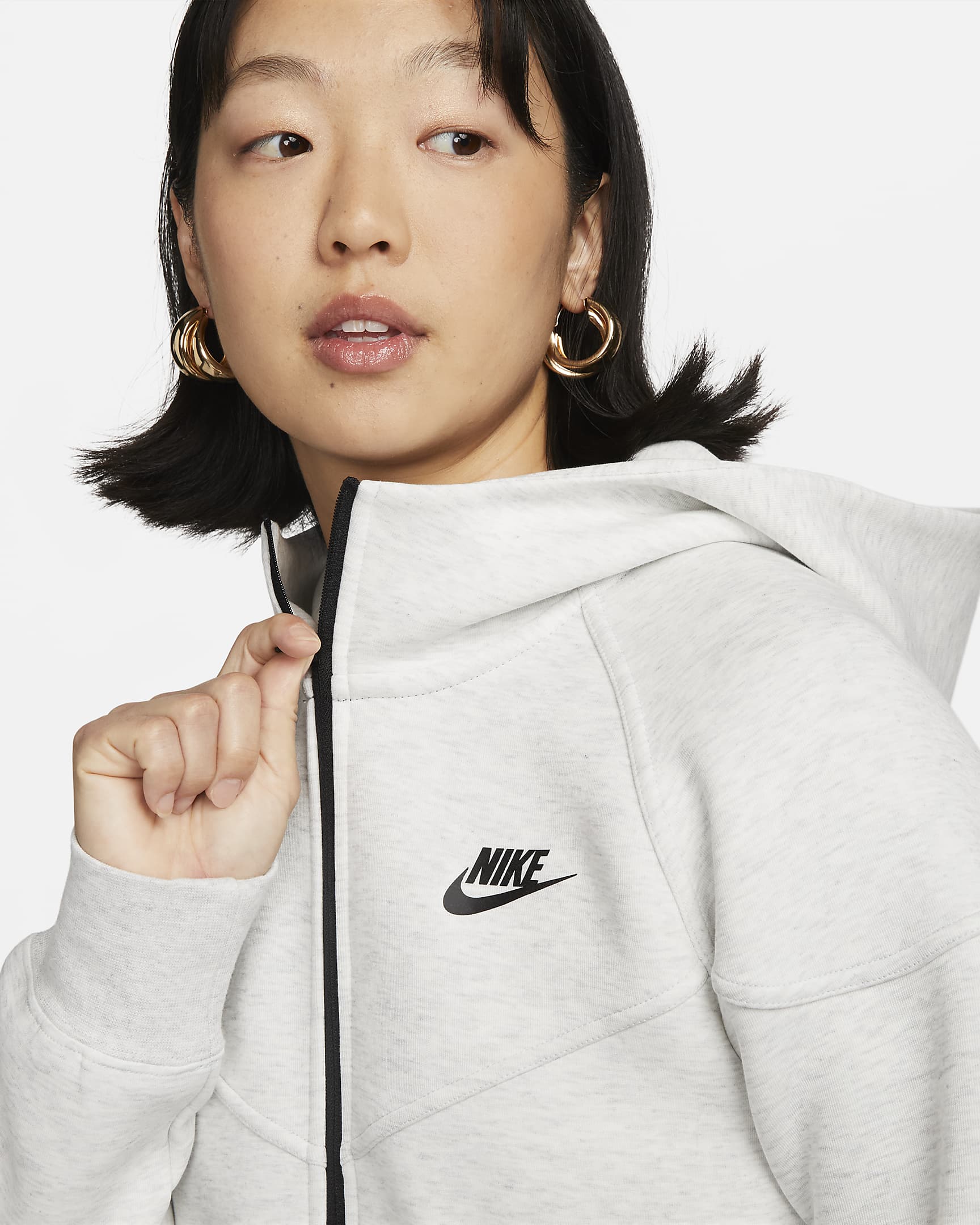 Nike Sportswear Tech Fleece Windrunner Women's Full-Zip Hoodie - Light Grey/Heather/Black