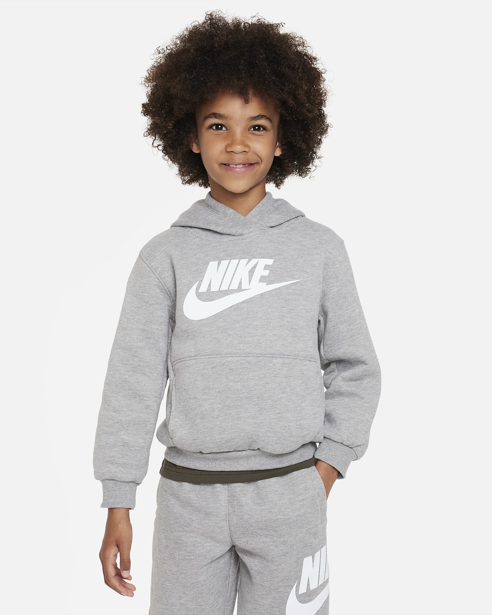 Nike Sportswear Club Fleece Pullover Little Kids Hoodie - Light Grey Heather