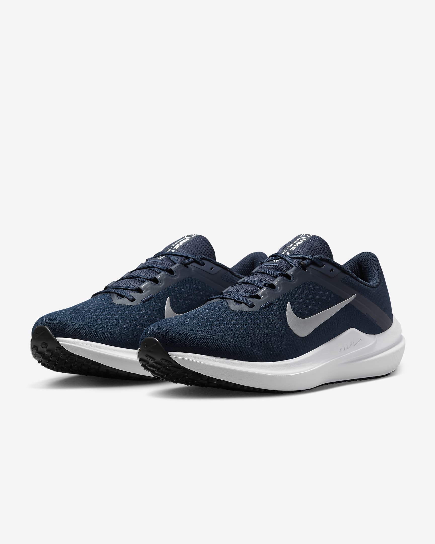 Tenis de correr en pavimento para hombre Nike Winflo 10 - Azul marino universitario/Tinte platino/Negro/Plata metalizado