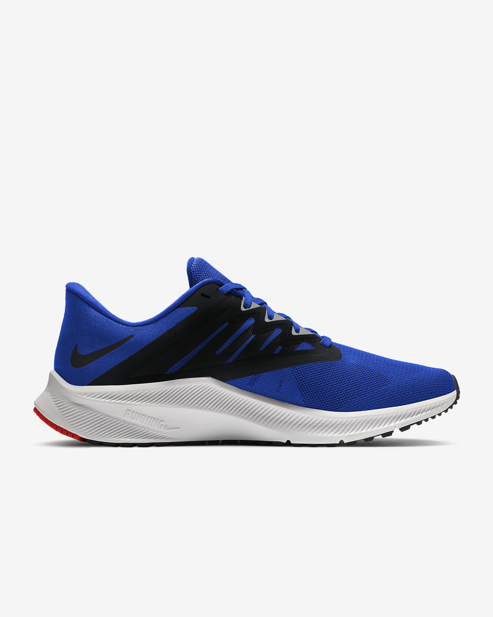 Nike Quest 3 Men's Road Running Shoes - Racer Blue/Black/Chile Red/Light Smoke Grey