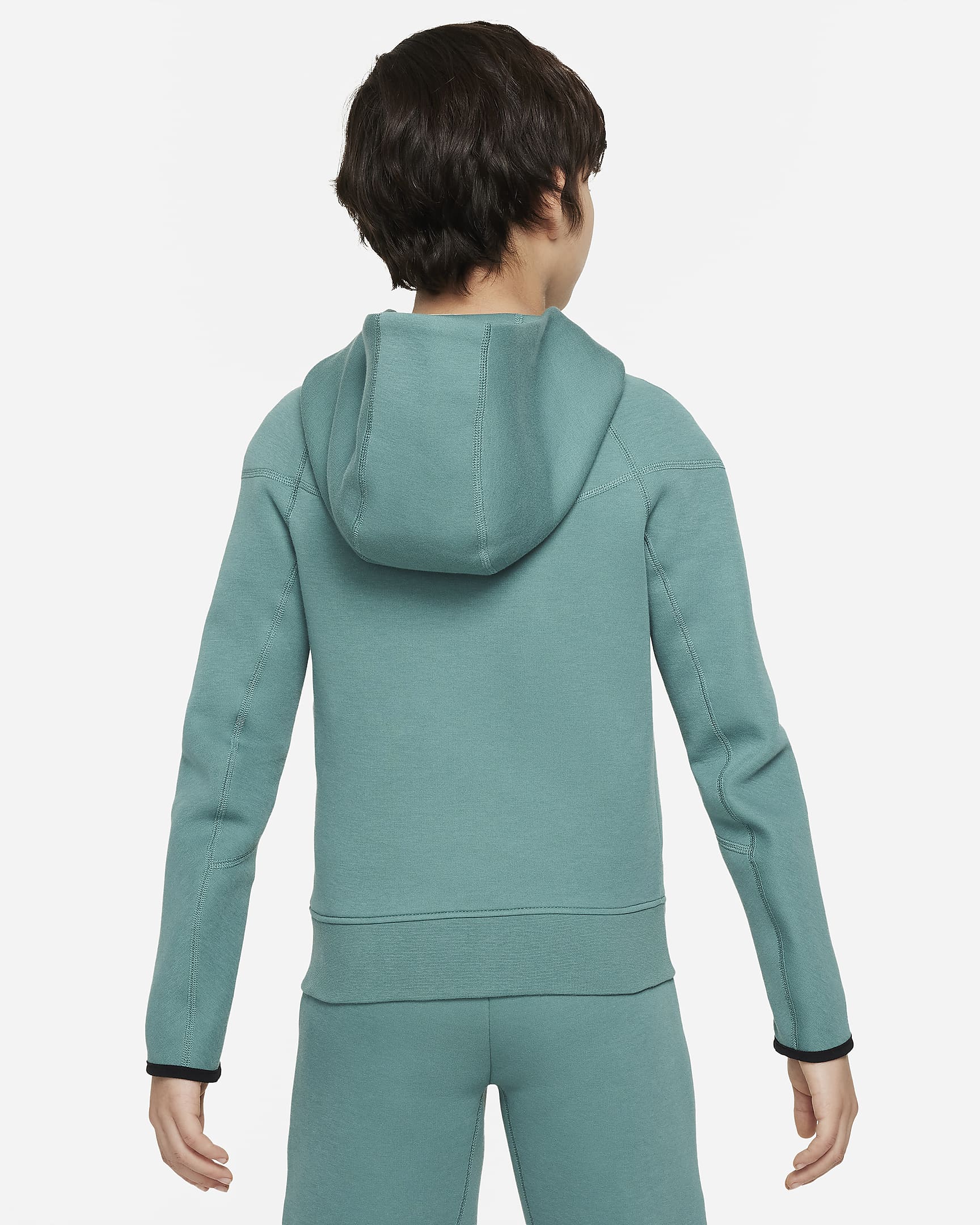 Nike Sportswear Tech Fleece Hoodie met rits voor jongens - Bicoastal/Zwart/Zwart