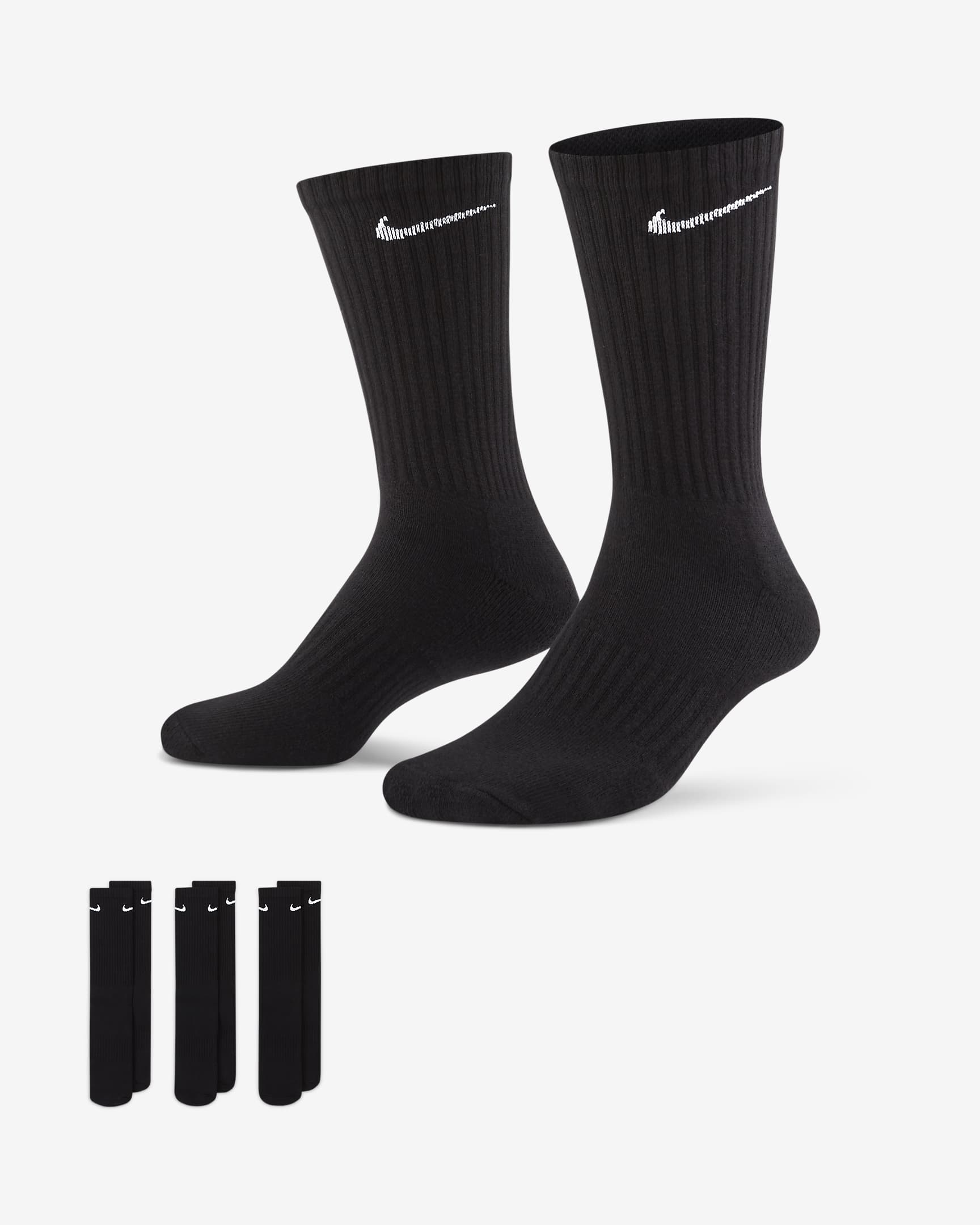 Nike Everyday Cushioned Training Crew Socks (3 Pairs). Nike UK