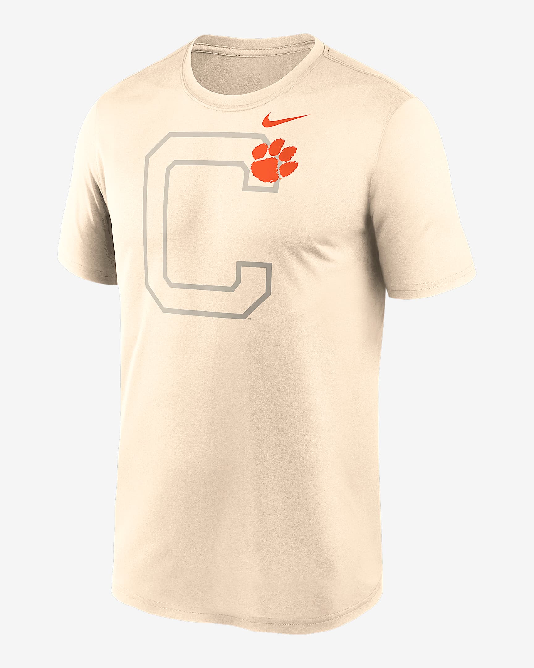 Clemson Campus Legend Shadow Logo Men's Nike Dri-FIT College T-Shirt - Natural