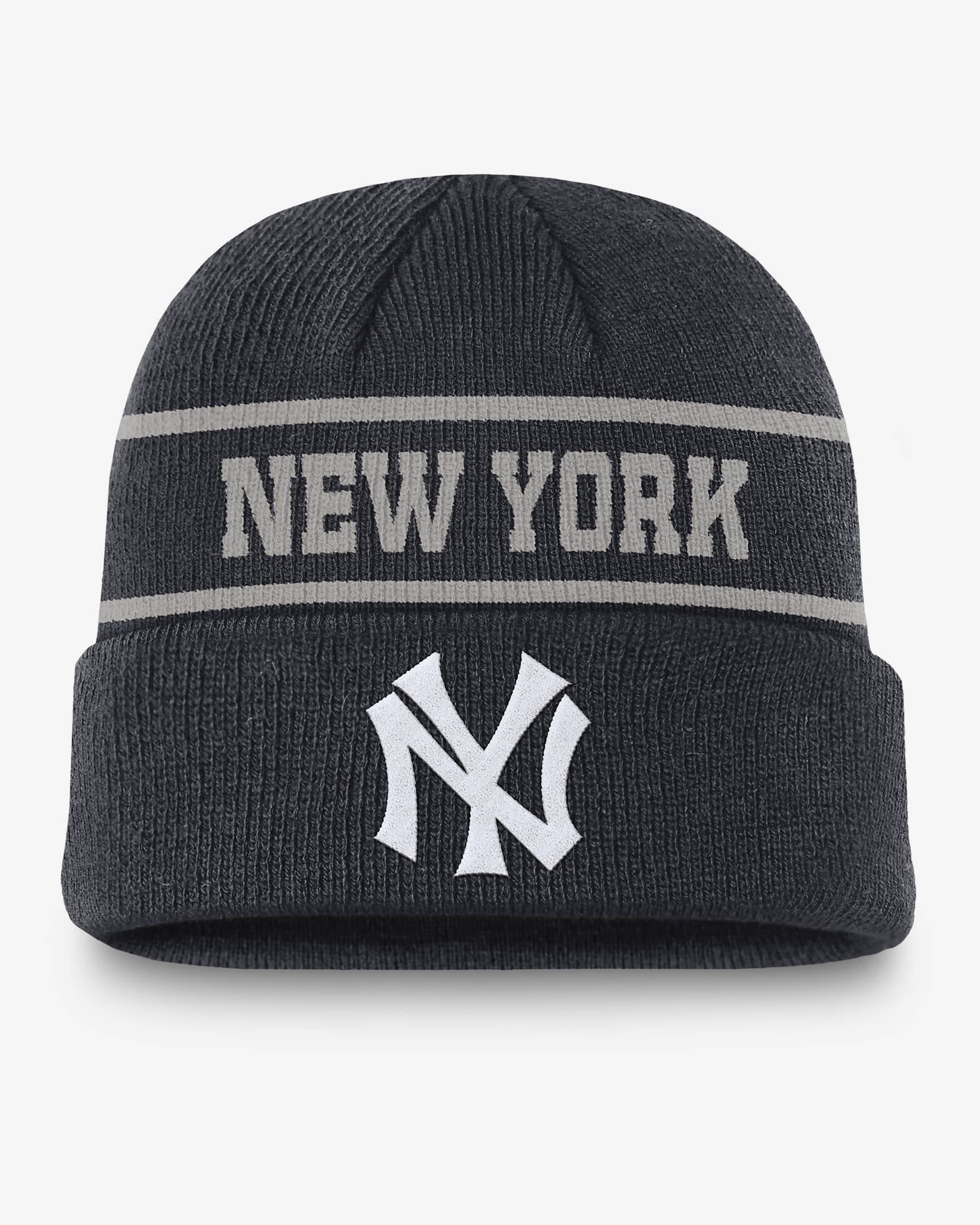 New York Yankees Rewind Terra Men's Nike MLB Cuffed Beanie - Navy