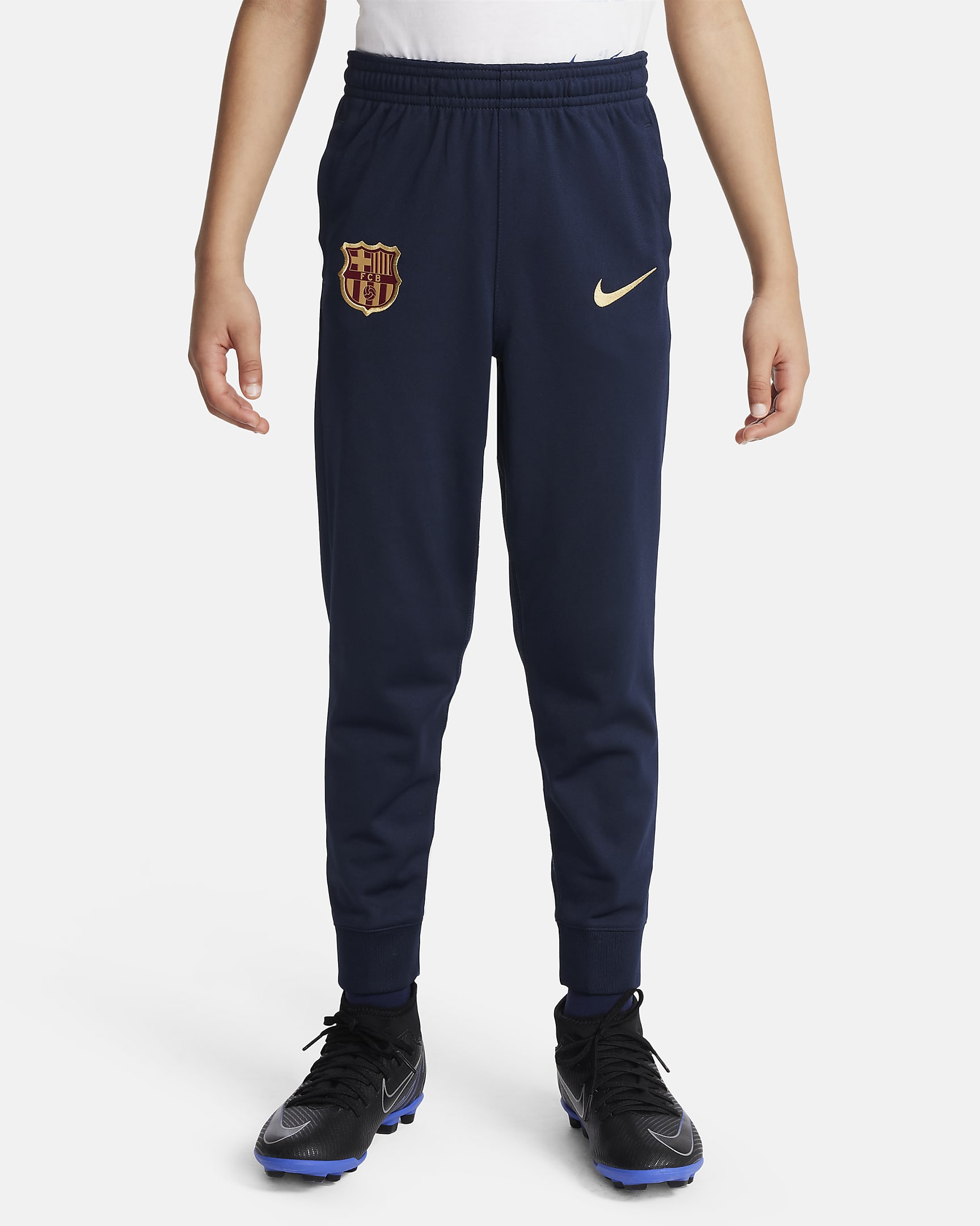FC Barcelona Strike Nike Dri-FIT strikket fotballtracksuit til små barn - Noble Red/Deep Royal Blue/Obsidian/Club Gold