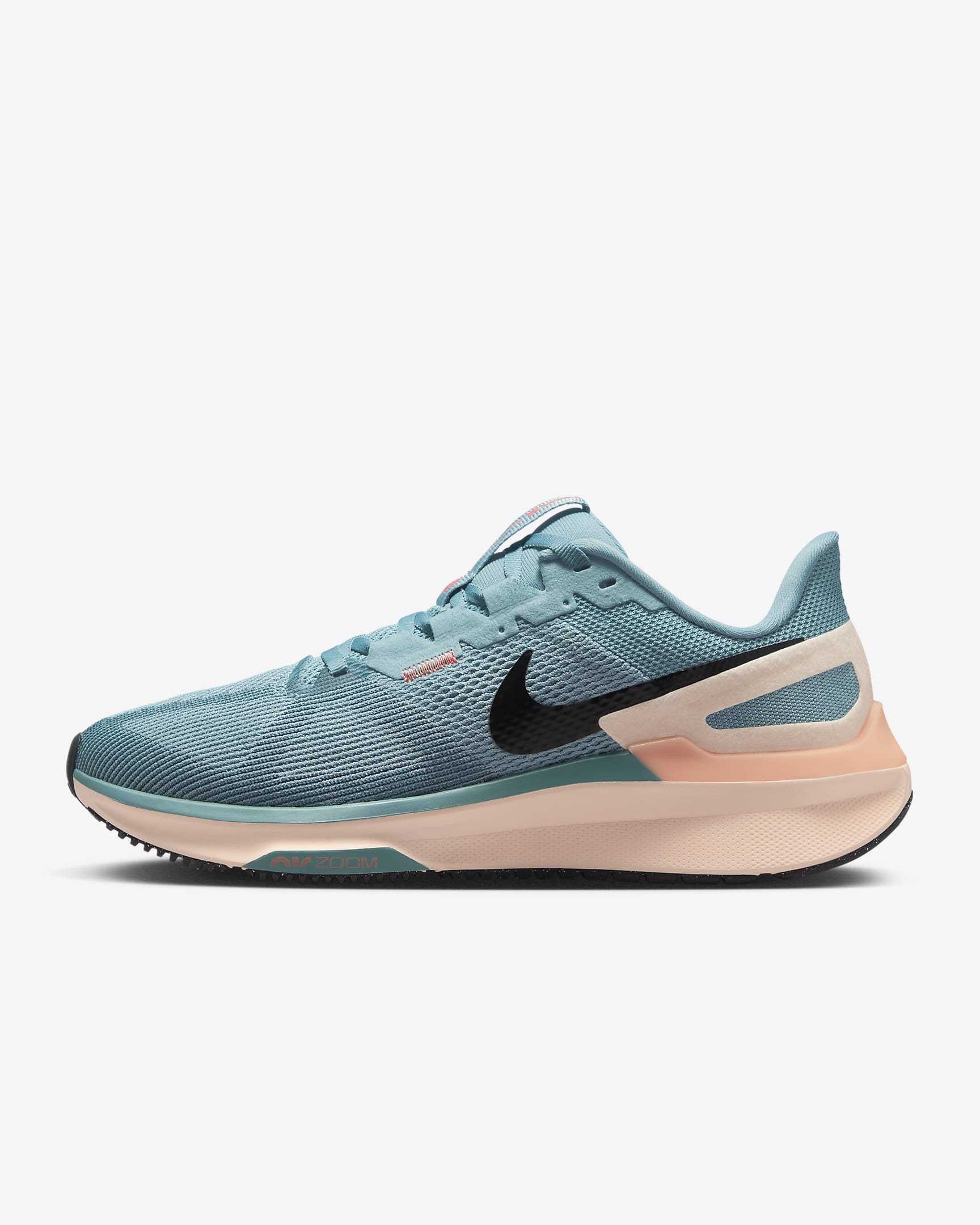 Nike Structure 25-løbesko til vej til kvinder - Denim Turquoise/Crimson Tint/Light Wild Mango/sort