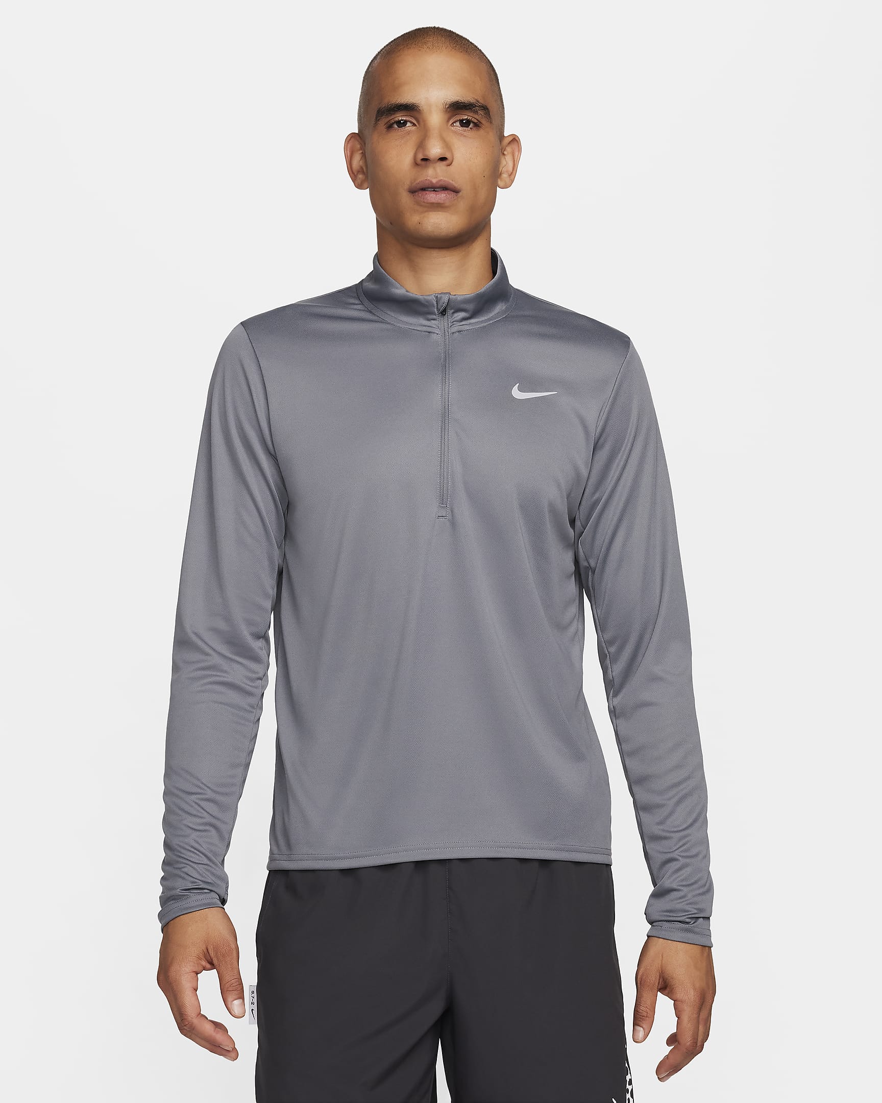 Męska koszulka do biegania z zamkiem 1/2 Dri-FIT Nike Pacer - Smoke Grey