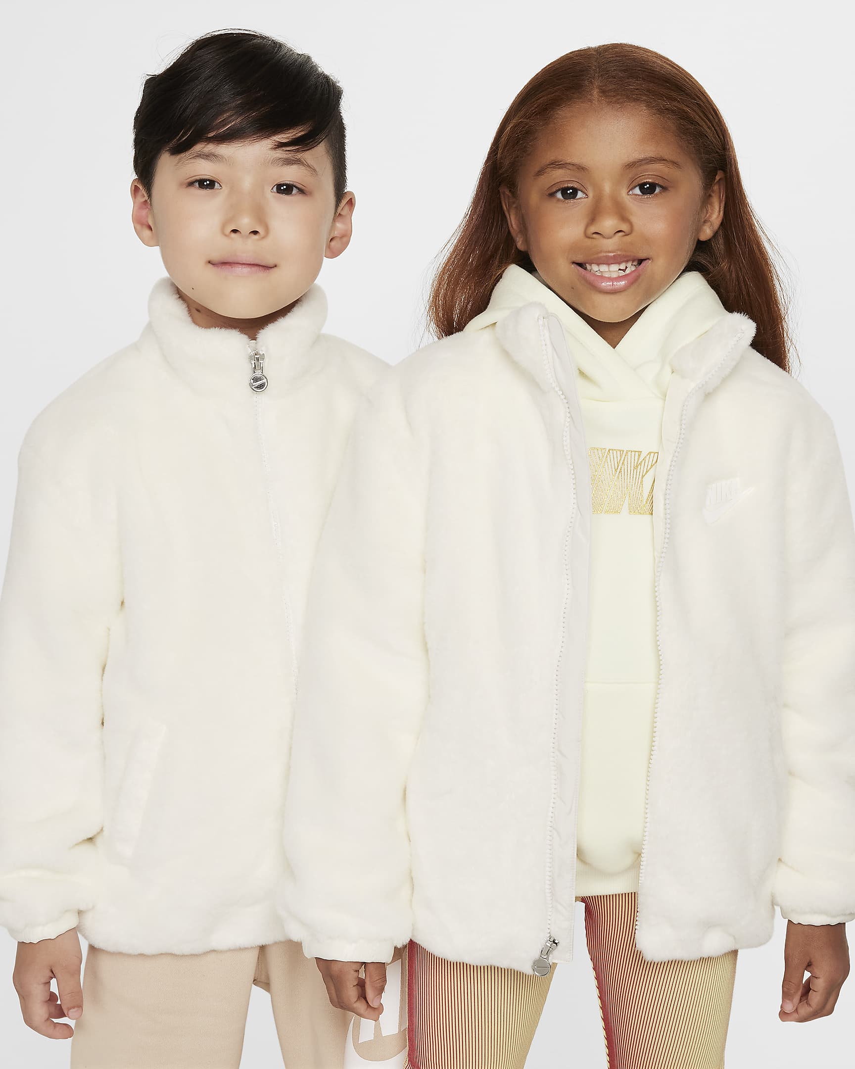 Nike Little Kids' Faux Fur Jacket - Sail