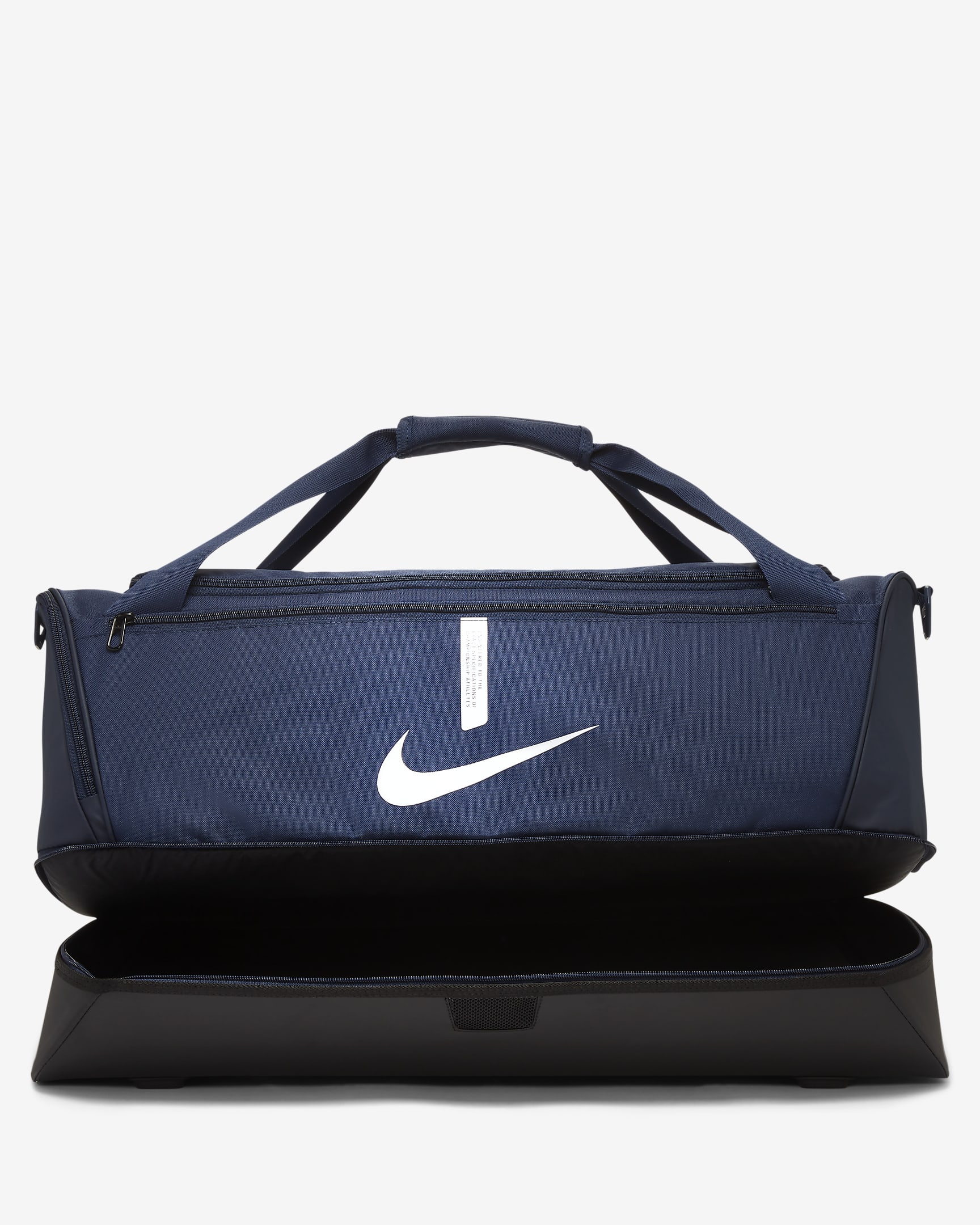 Sac de football rigide Nike Academy Team (grande taille, 59 L) - Midnight Navy/Noir/Blanc