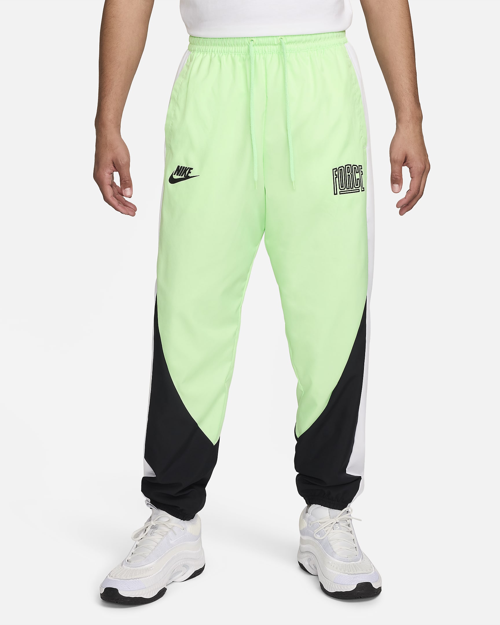 Calças de basquetebol Nike Starting 5 para homem - Verde Vapor/Preto/Branco/Branco