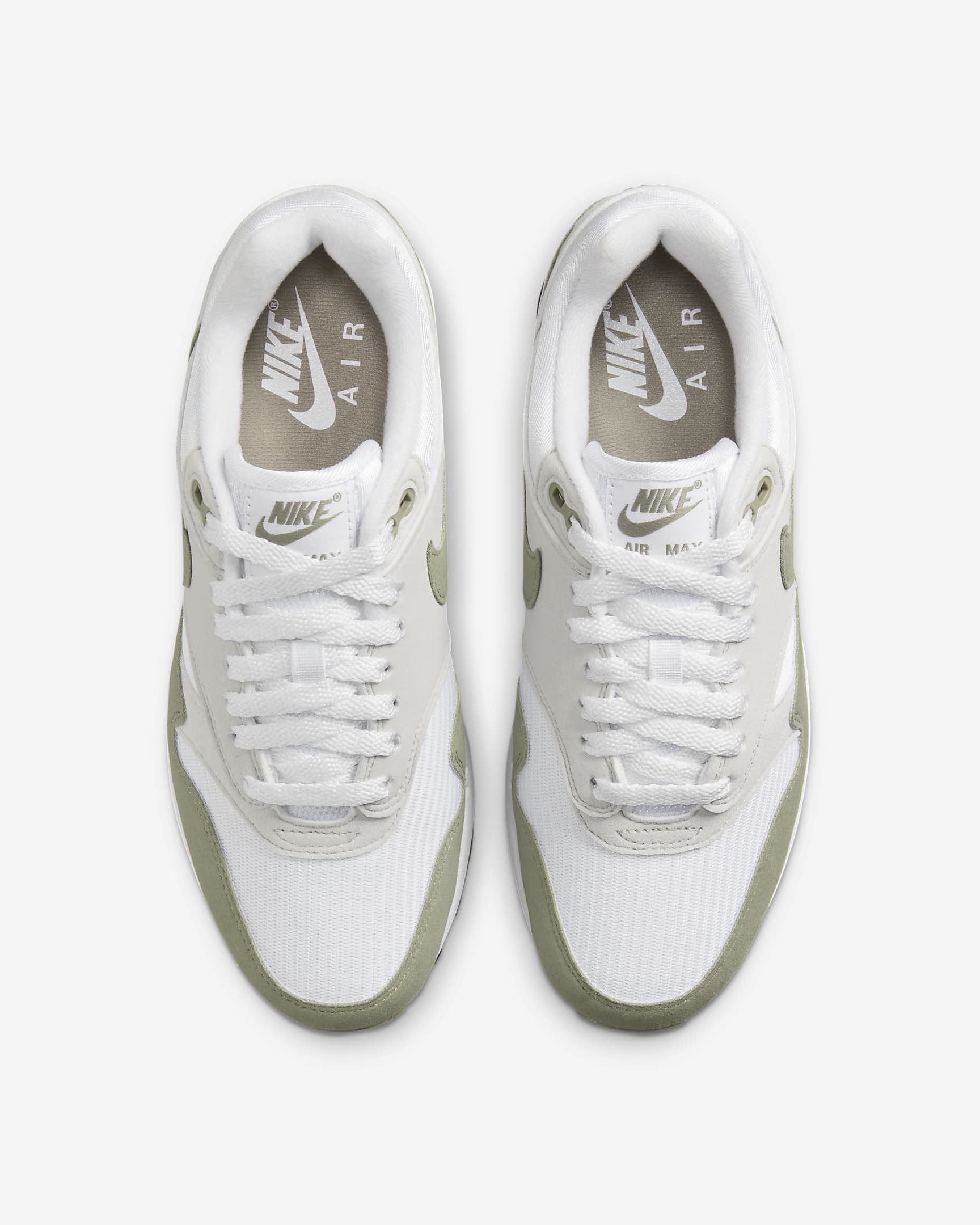 Nike Air Max 1 Women's Shoes - White/Neutral Grey/Black/Light Army