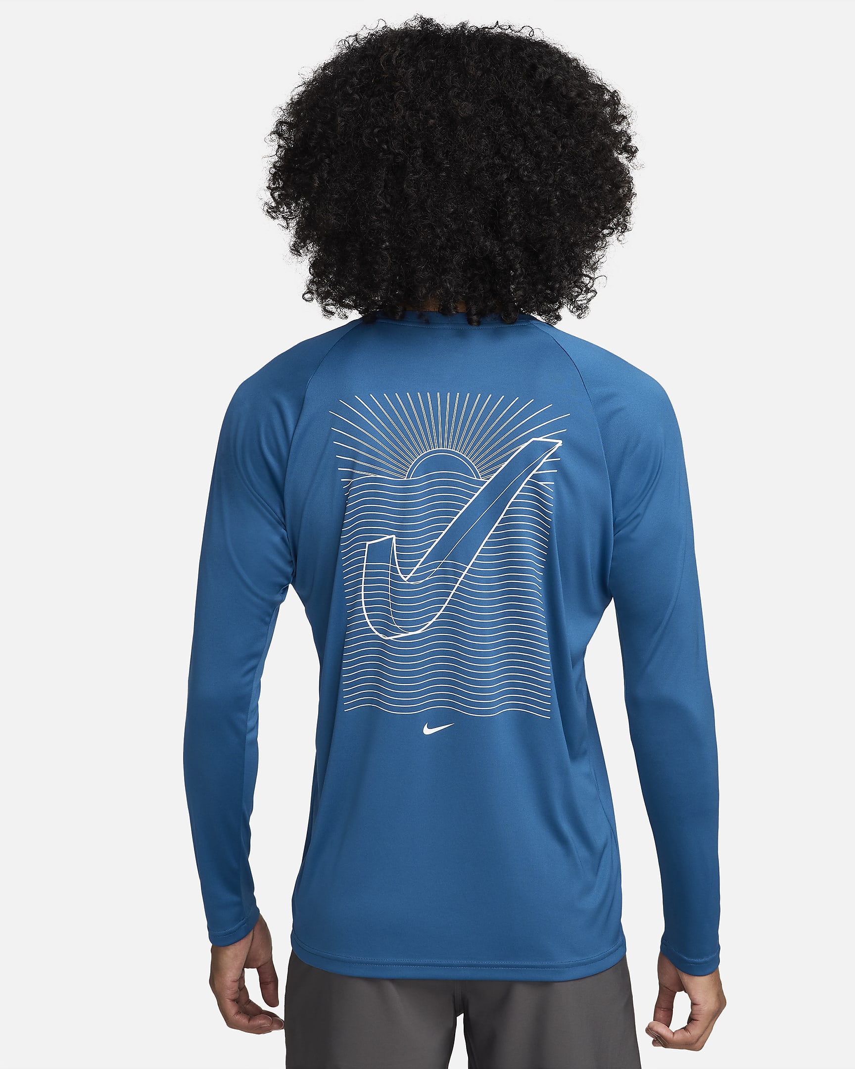 Playera Hydroguard de manga larga para mujer Nike Swim - Azul cancha