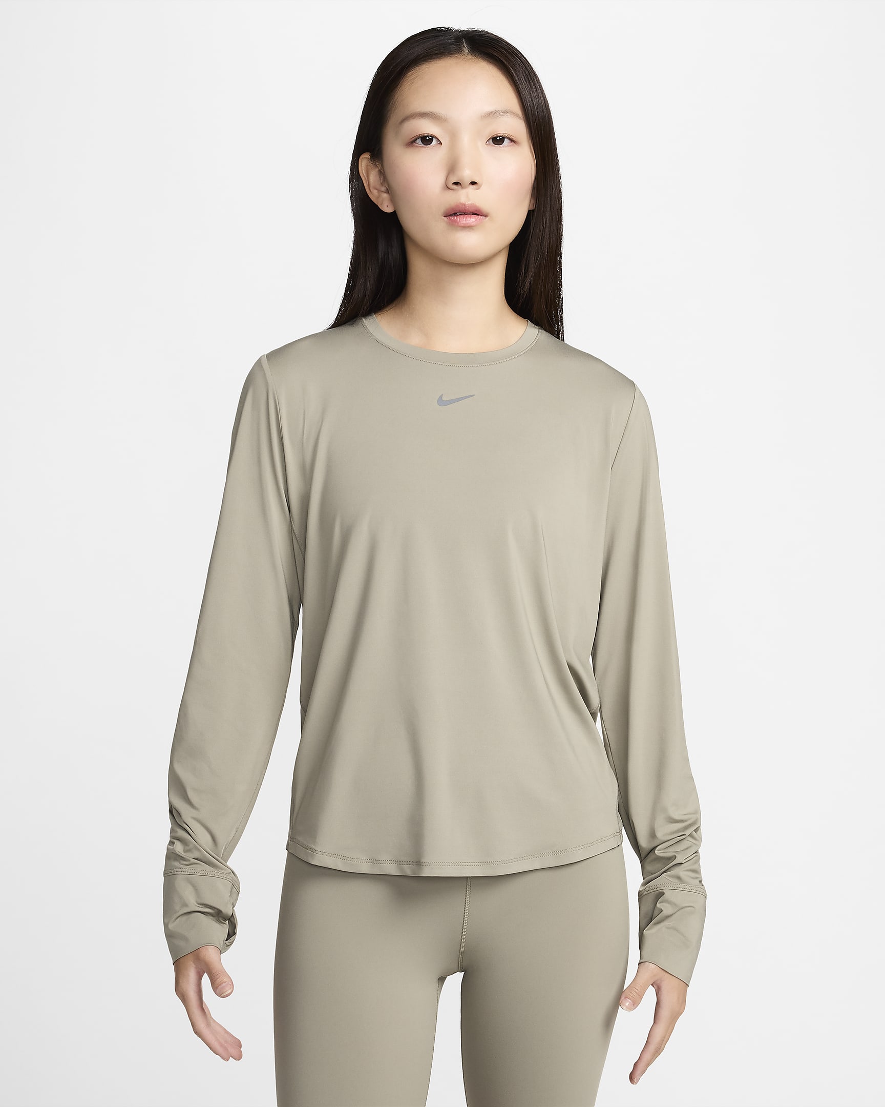 Haut à manches longues Dri-FIT Nike One Classic pour femme - Light Army/Noir